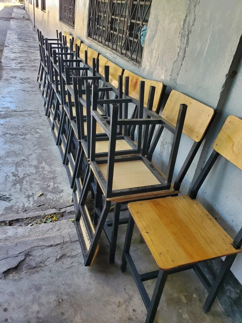  Completed desks &amp; chairs delivered to a school for use in their classrooms. 