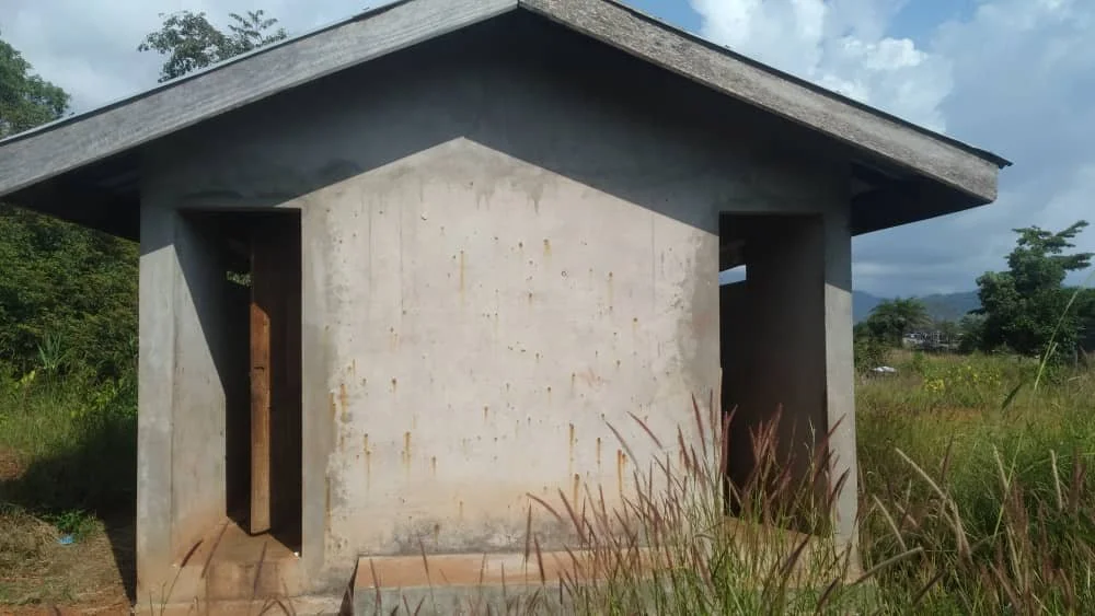  The site of one of the unfinished and unusable toilet facilities that will be refurbished. 