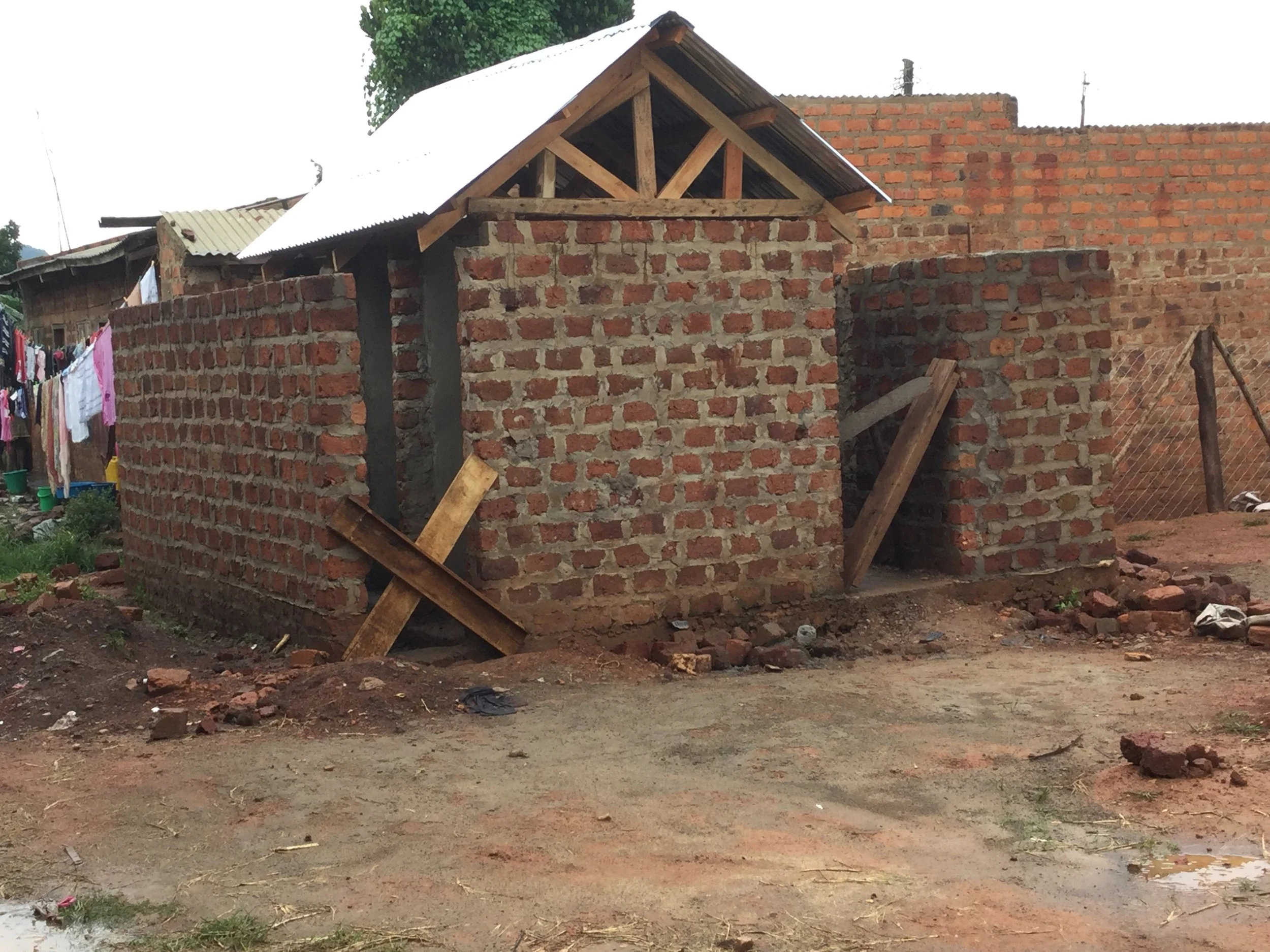  The majority of the structure that will make up the finished toilet facility nearly complete. 
