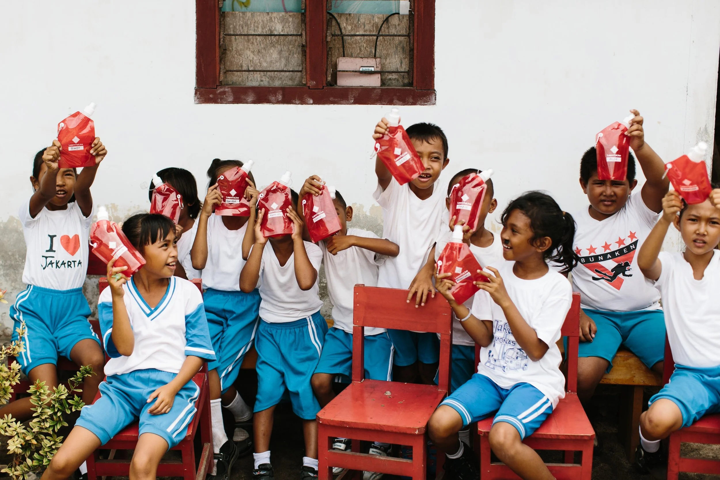  Students enjoy having access to safe, clean water. 