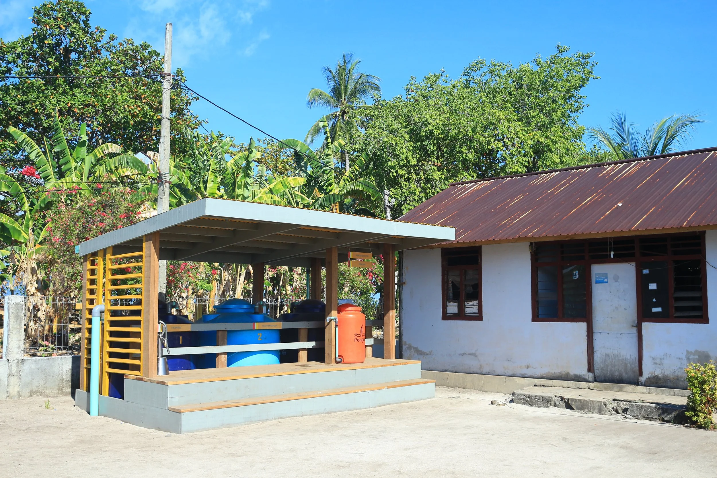  The finished water tanks have been installed at the Siladen School in Indonesia.  