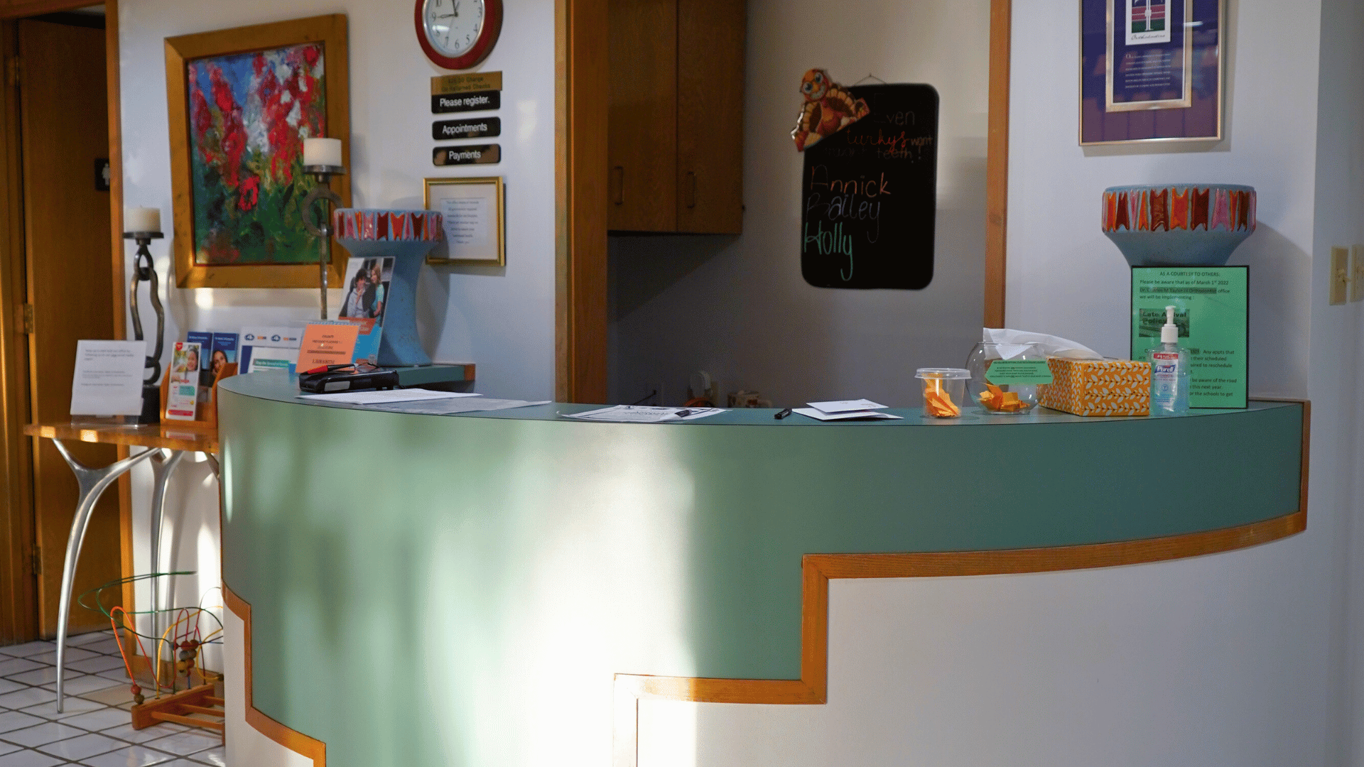 an orthodontist's lobby