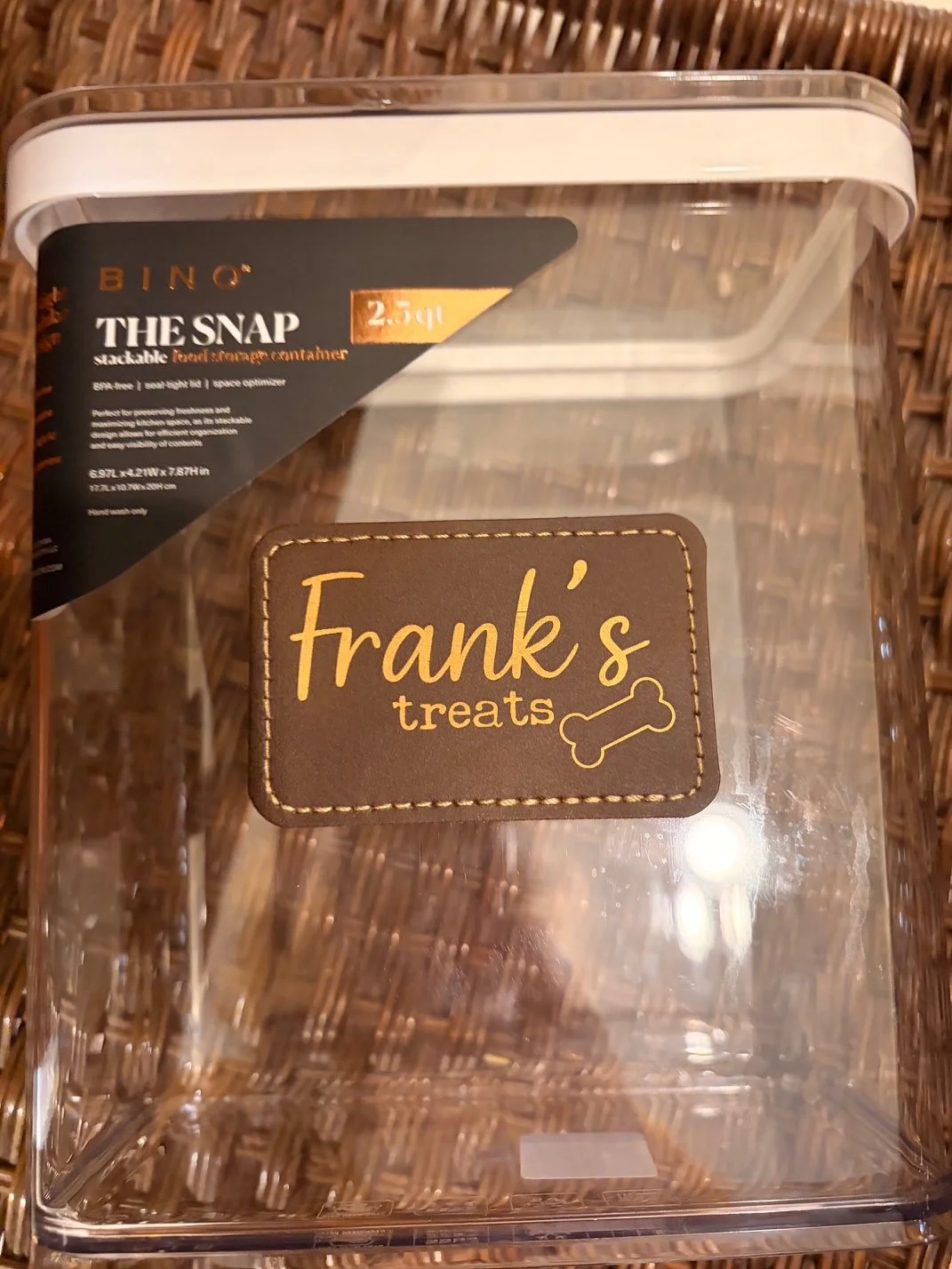 personalized dog treat container