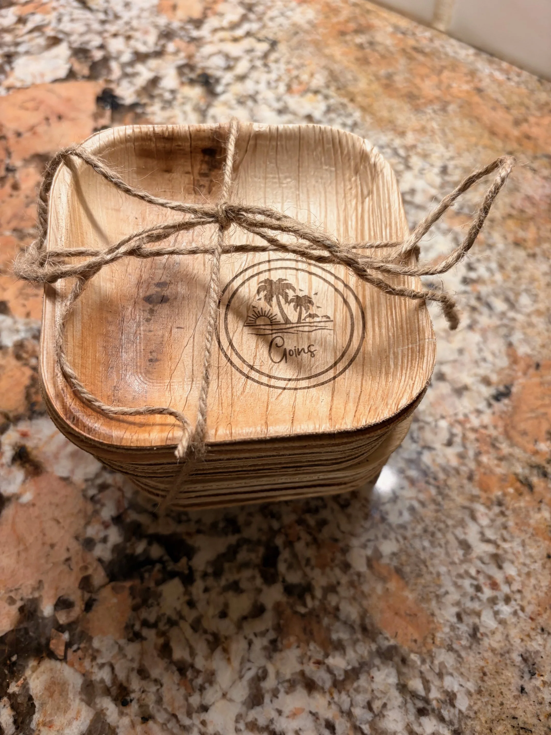 Custom 4"  Eco Compostable Palm Plates 10pc