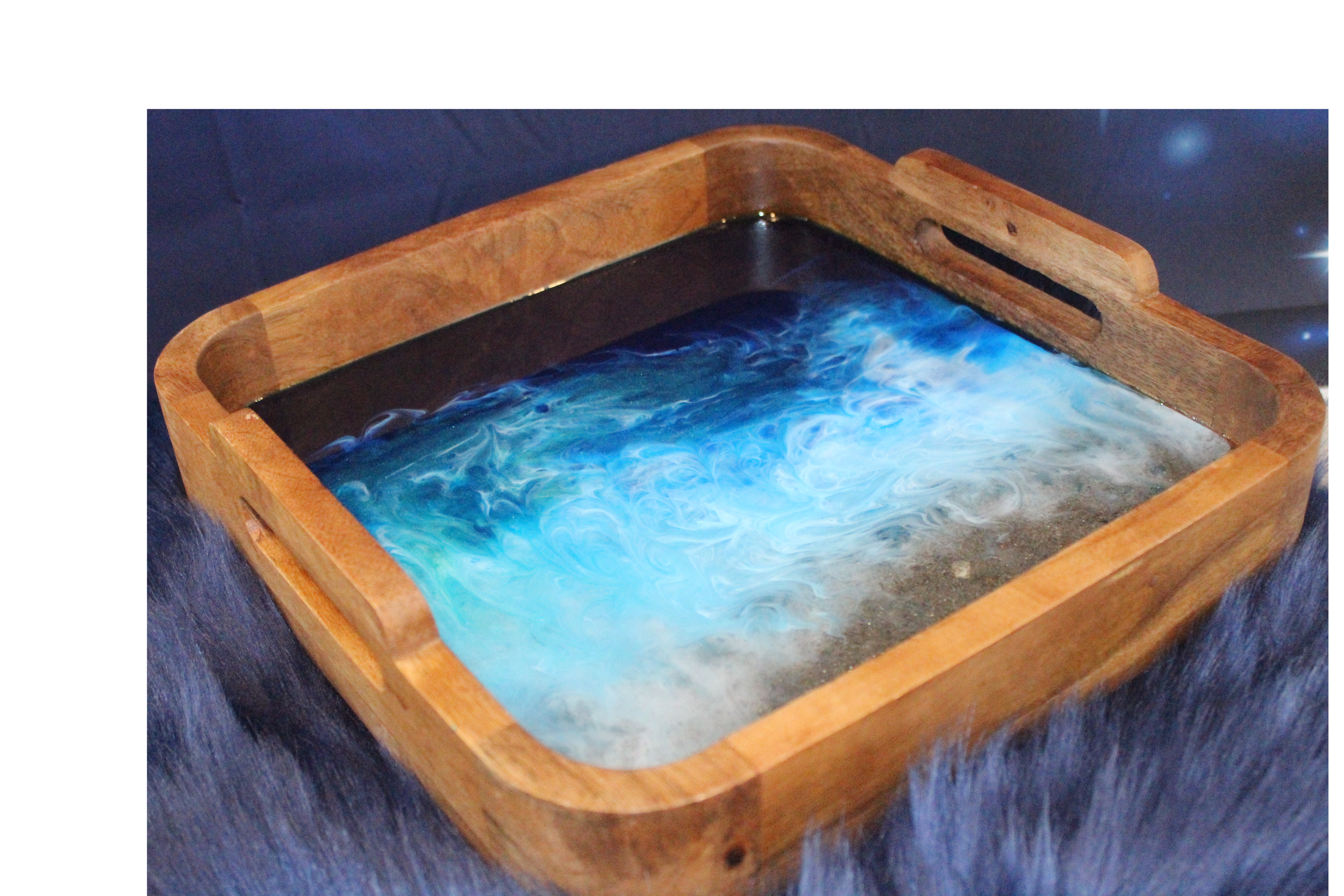 Breaking Tide Ocean Resin Serving Tray