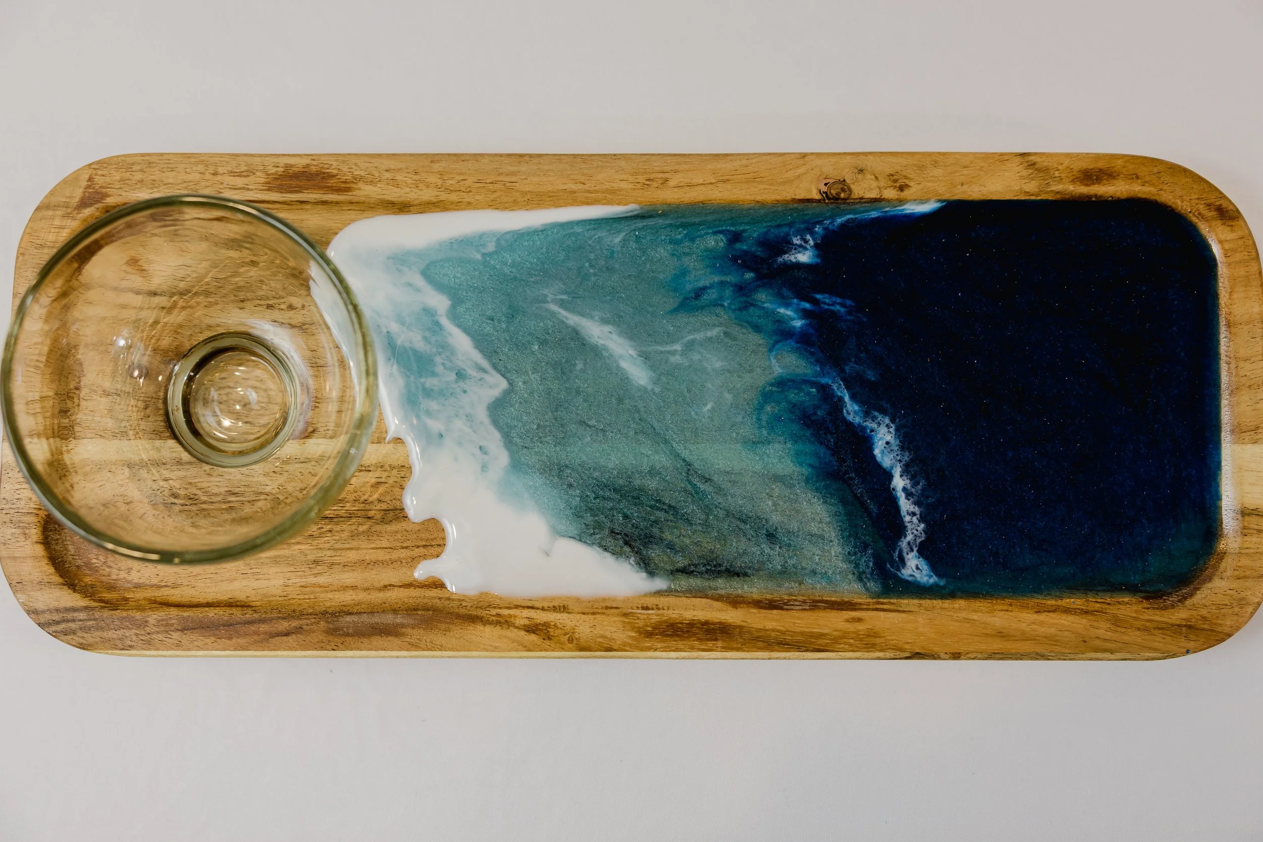 Ocean Wave Resin Small Board with Dish