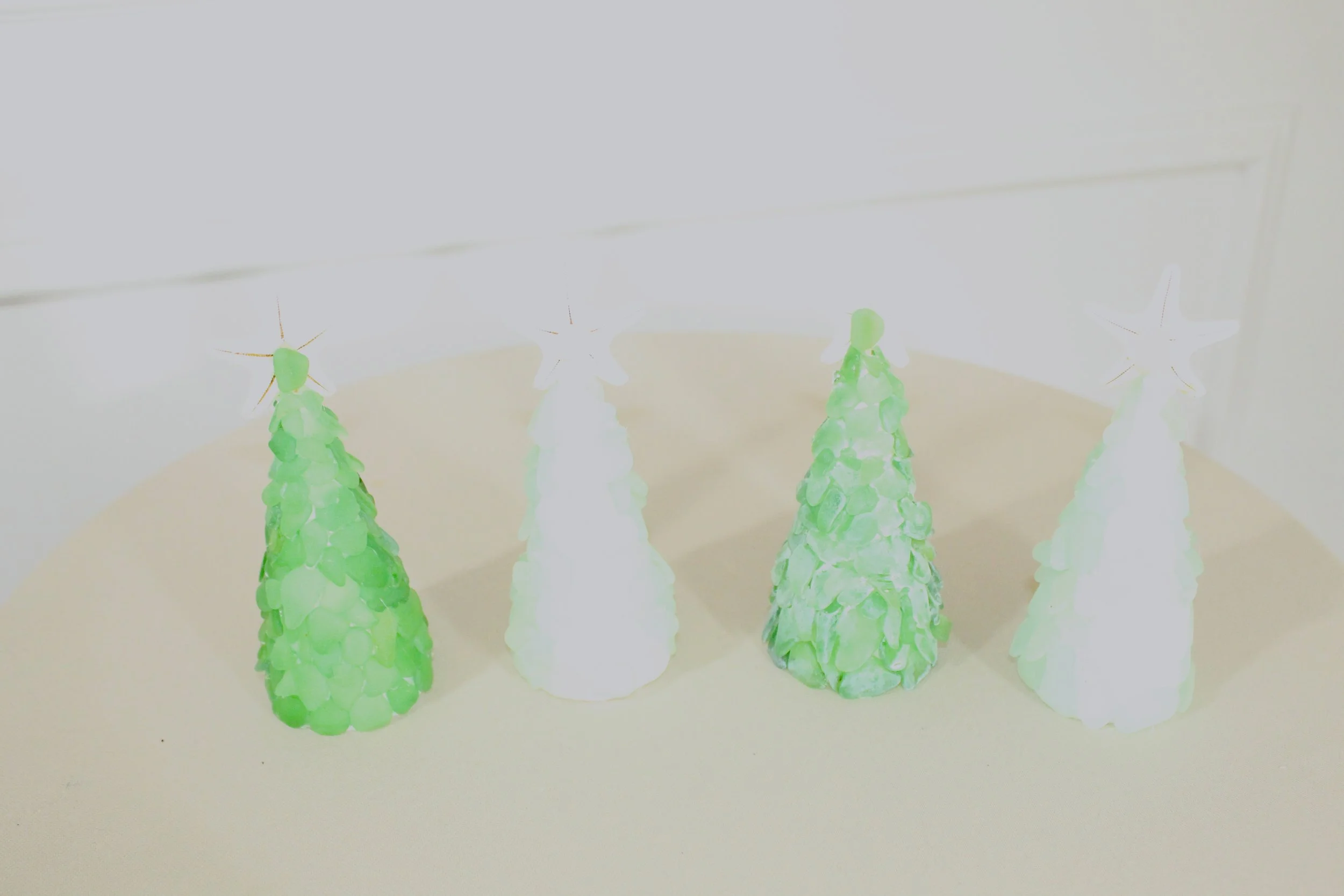 Green and White seaglass Christmas Trees.JPG