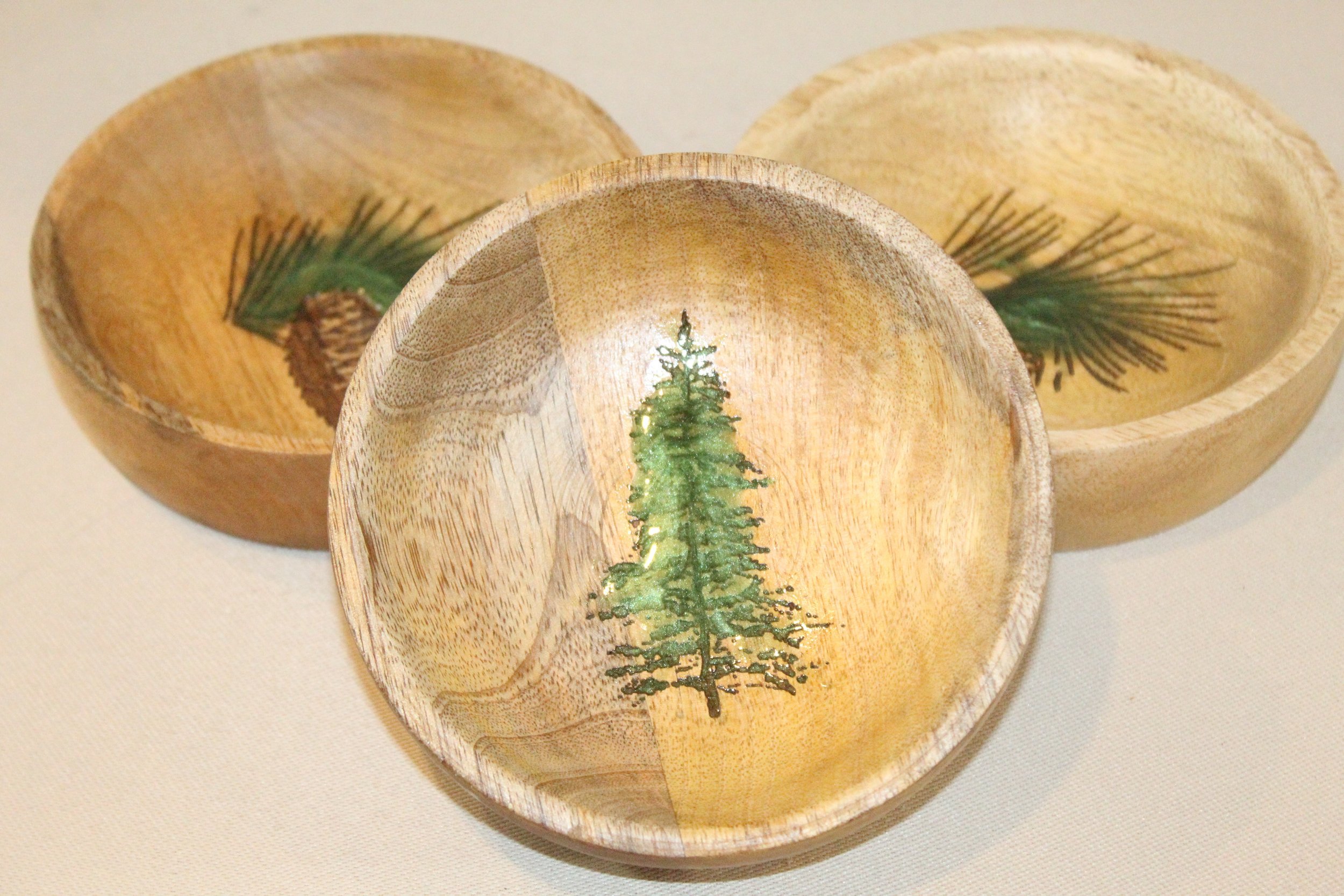 Woodland Evergreen Tree Mango Wood Bowls.JPG