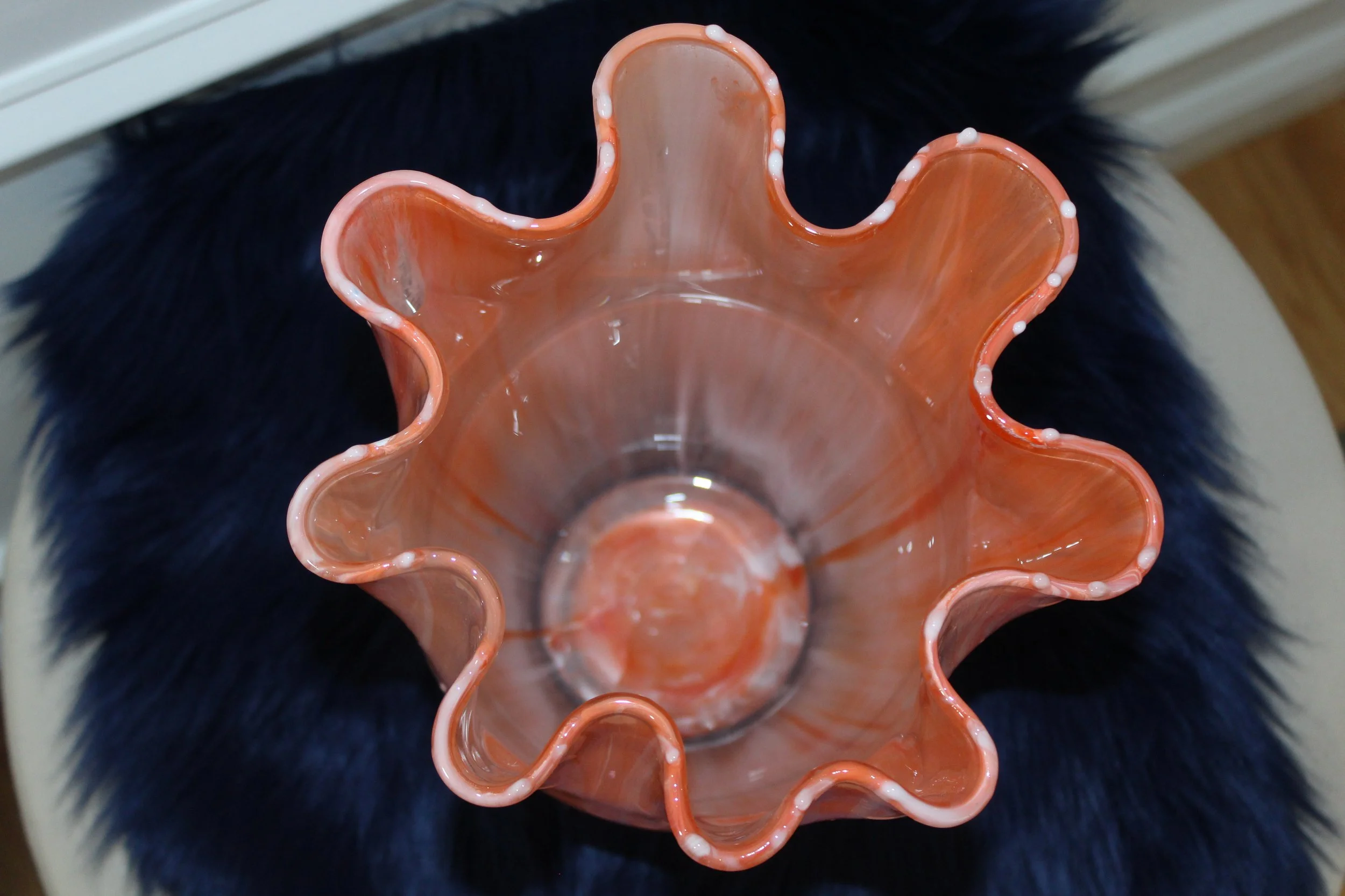 X-Large Coral Vase with Streaks of White2.JPG