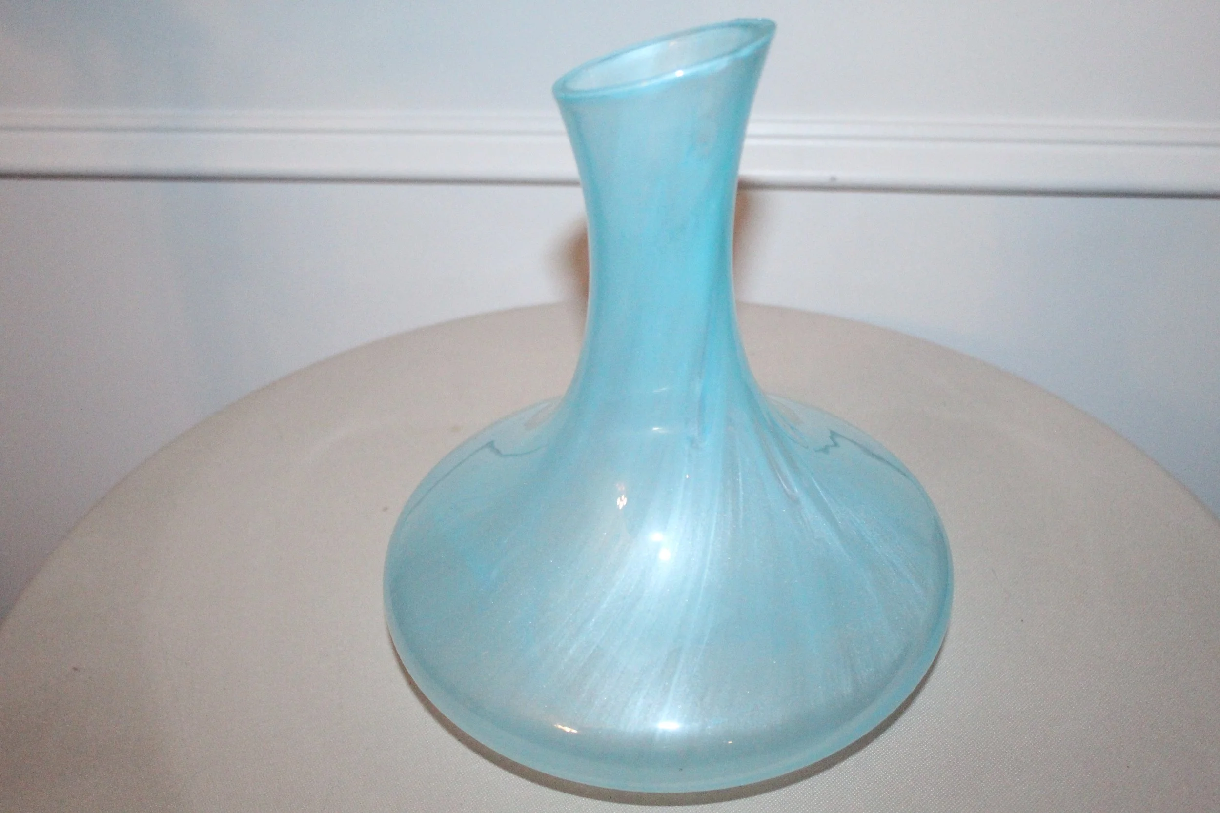 Ocean Mist Blue Swirl Wine Decanter