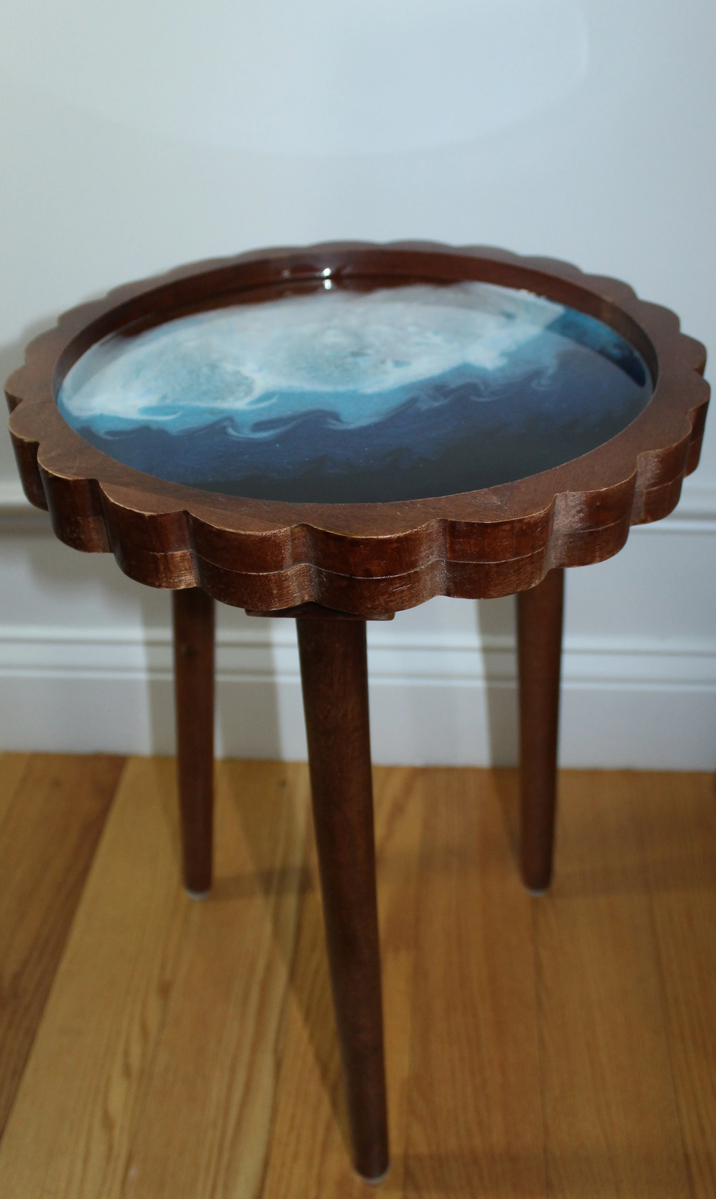 Scalloped Ocean Wave End Table