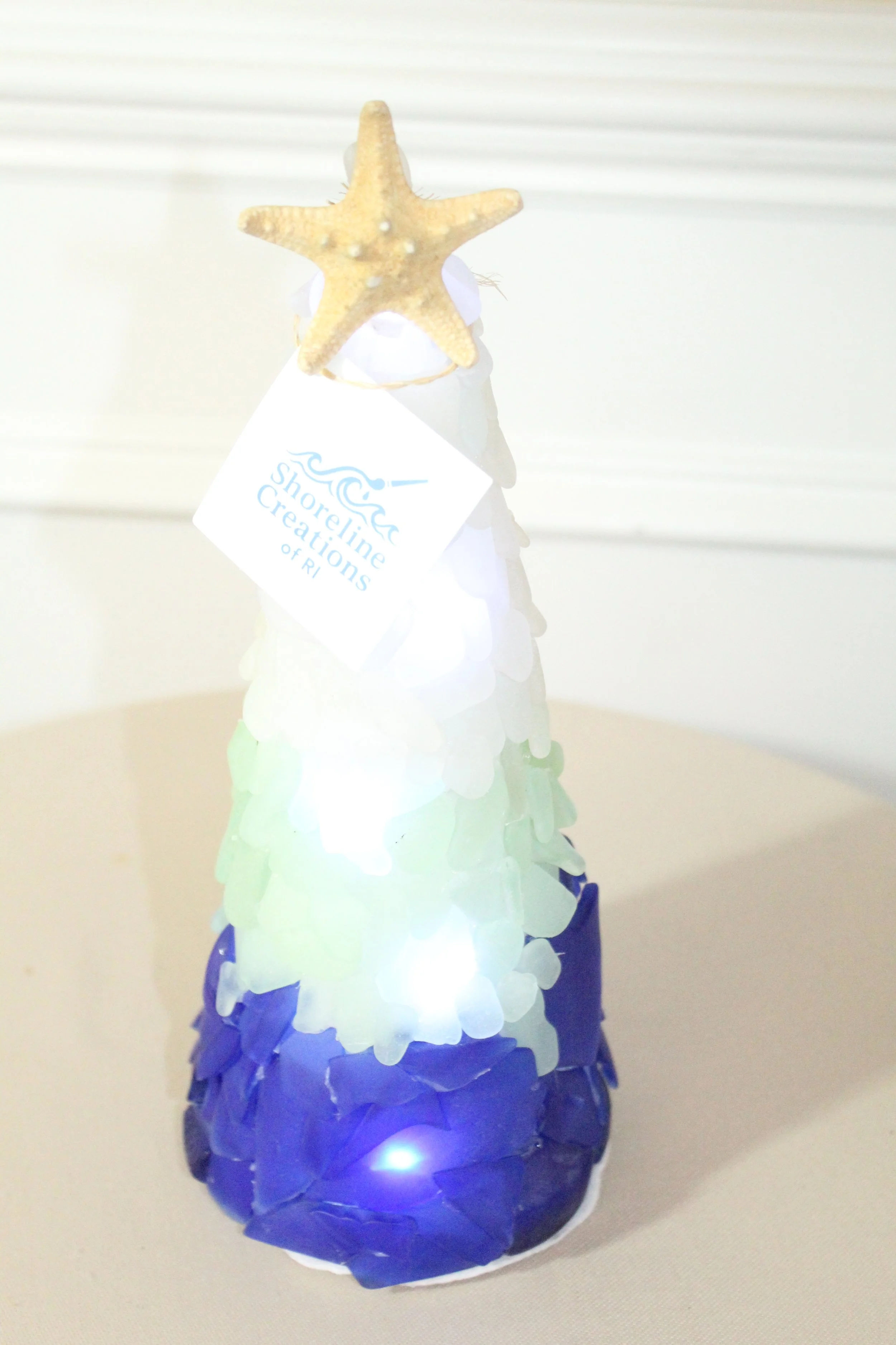 X-Large Multi-Colored Sea Glass Tree with Lights