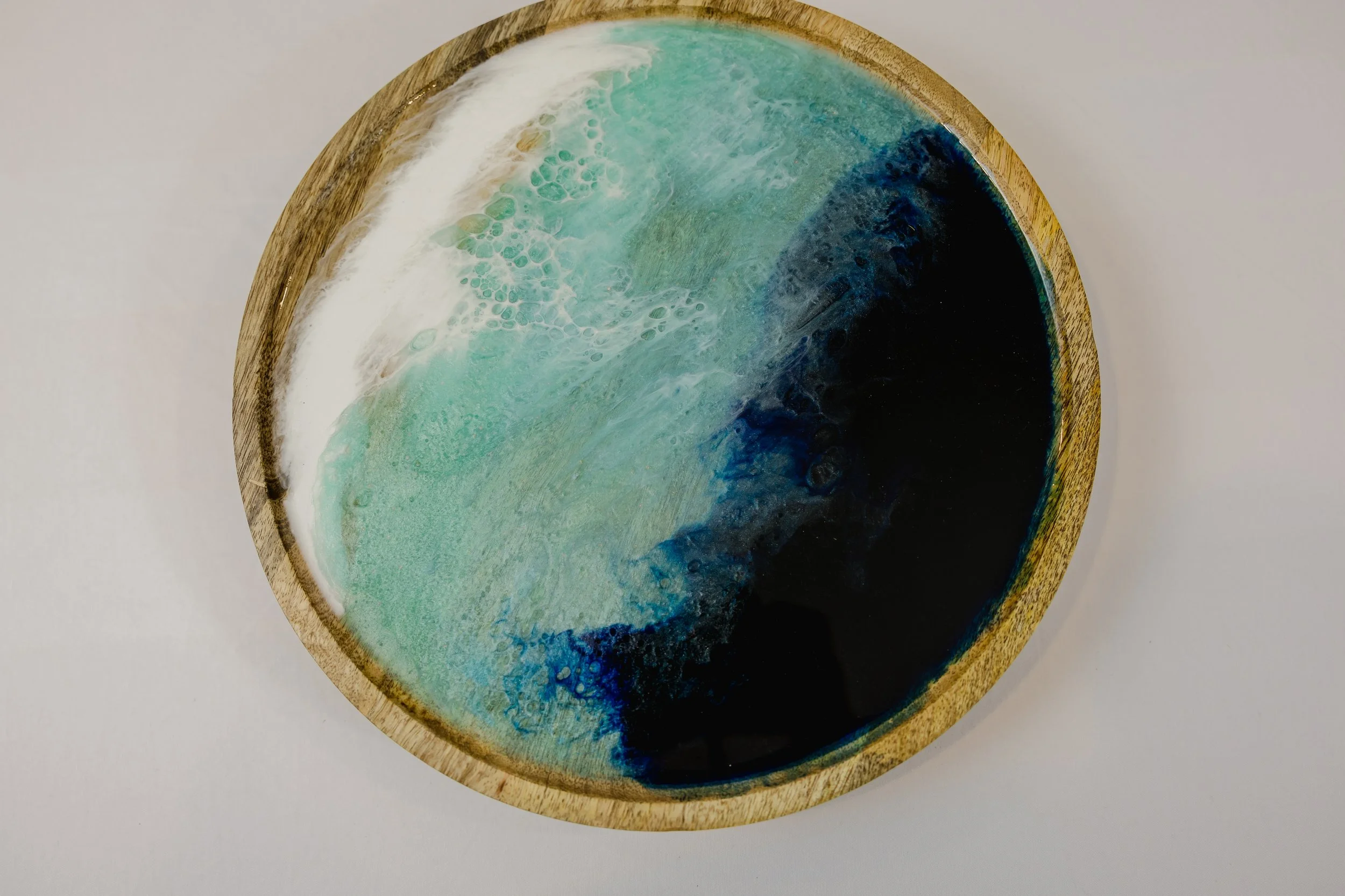 Ocean Wave Large Lazy Susan with Round Edge