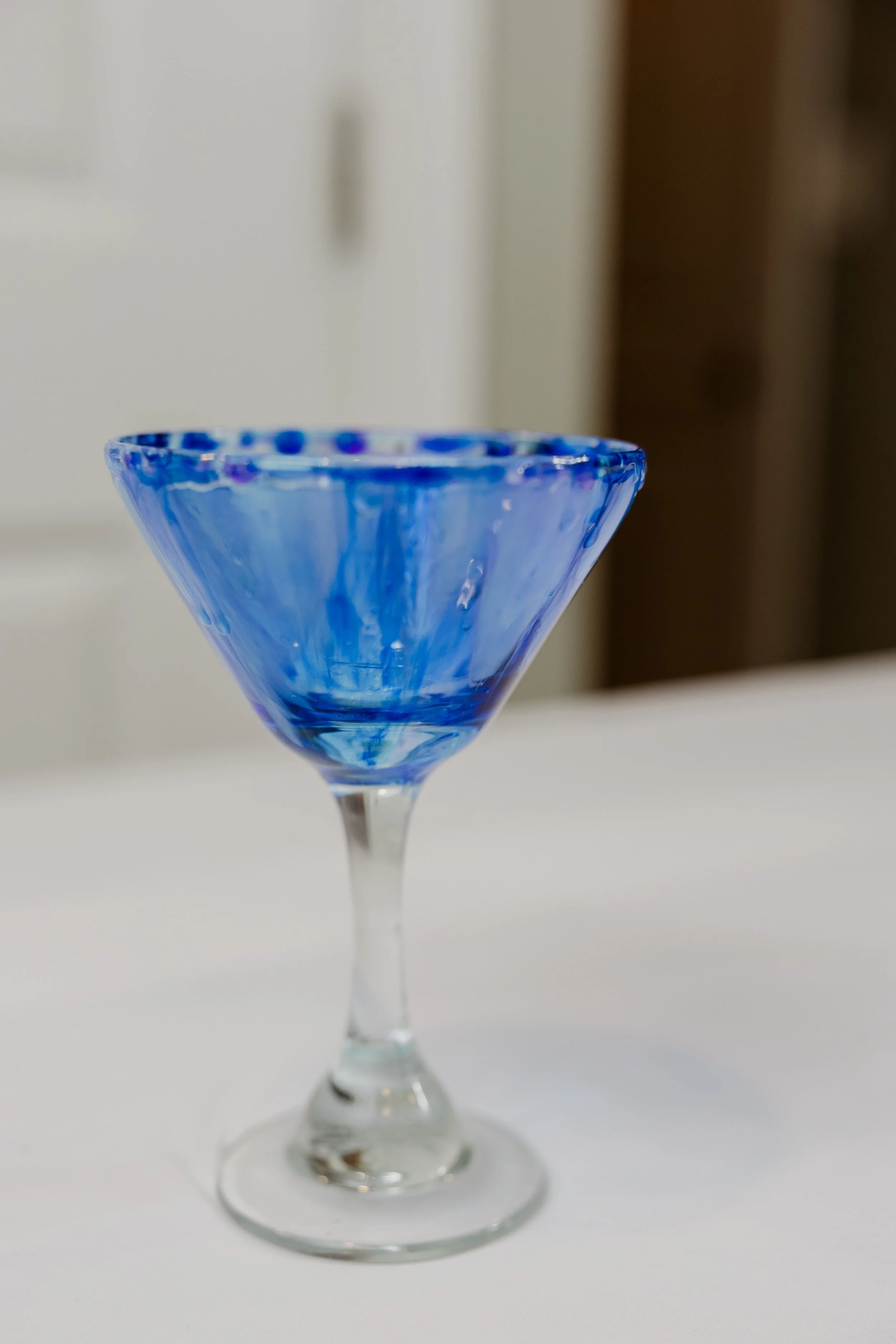 Azure Elegance Blue Martini Glass