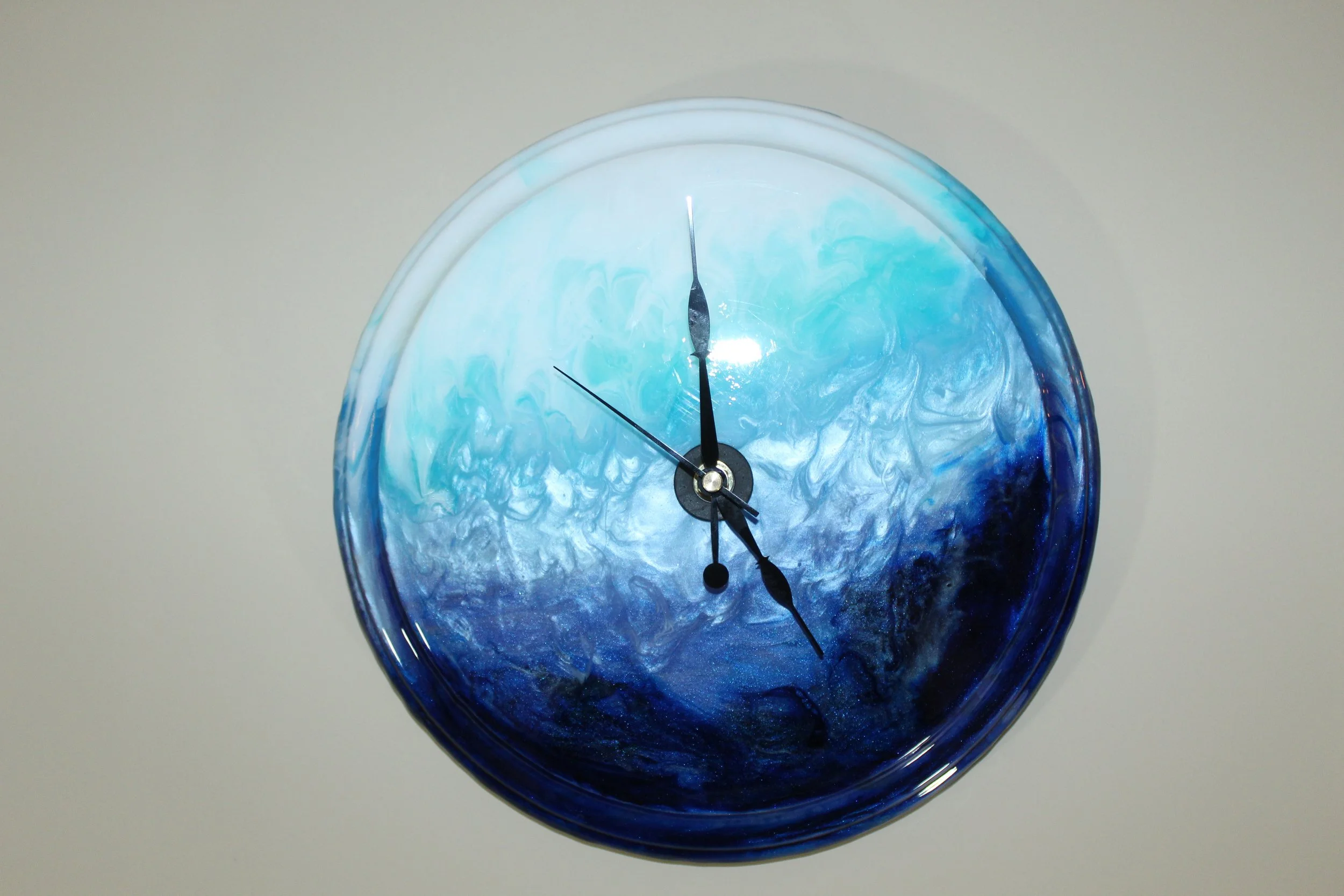 Coastal Serenity Wall Clock with White Accents