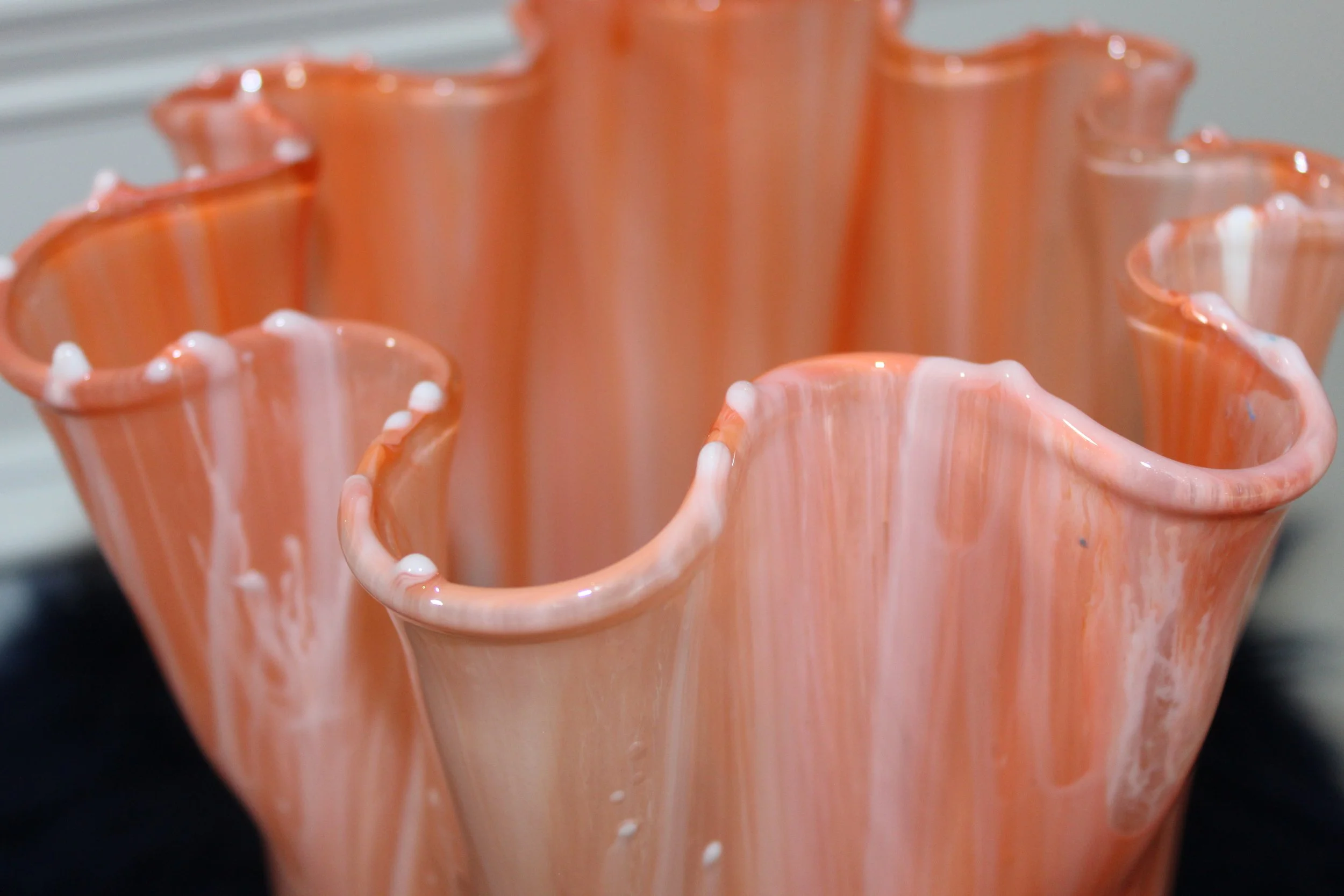 X-Large Coral Vase with Streaks of White4.JPG