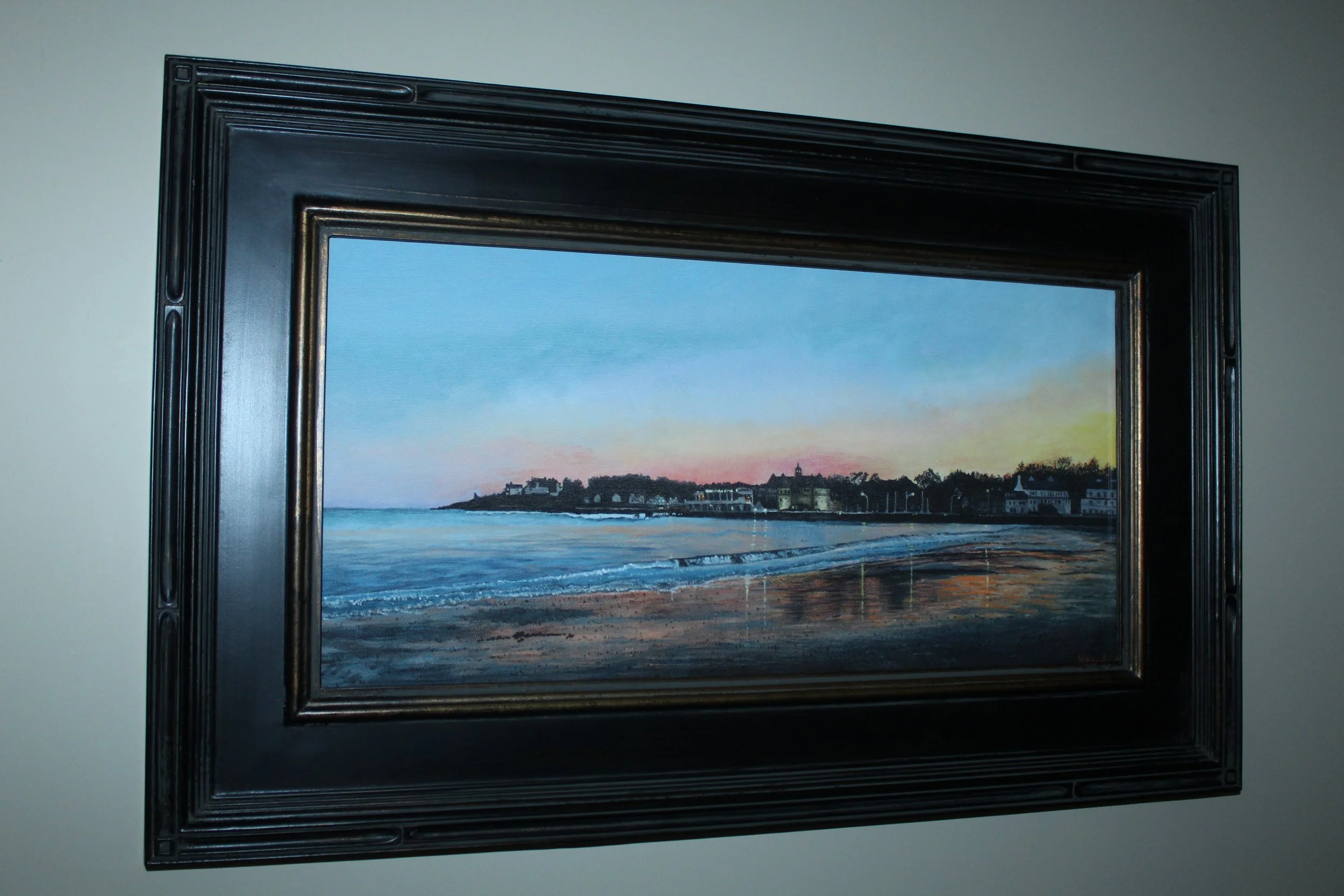 Gansett Towers at Dusk Framed