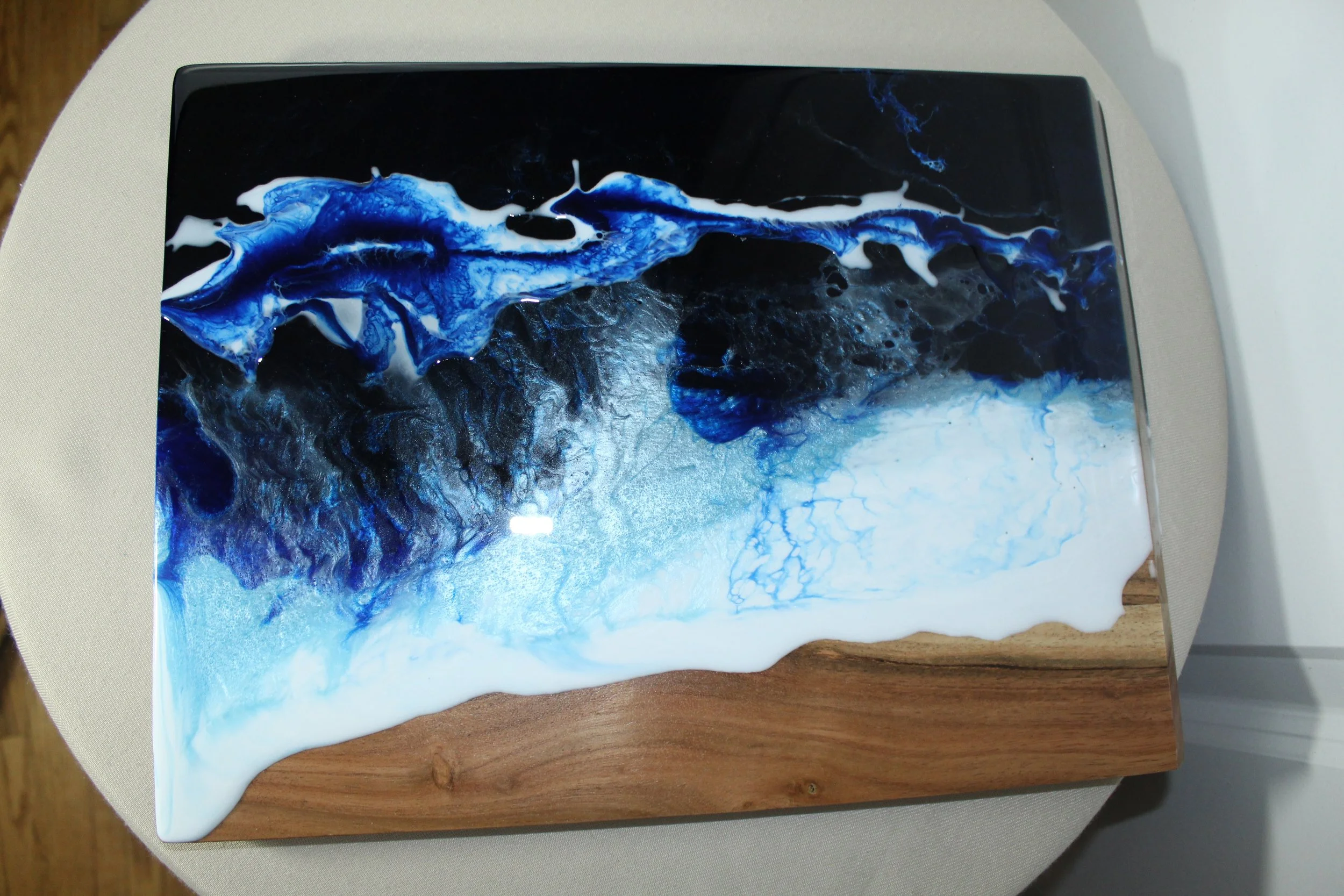Ocean Board - Artisan Wood and Resin Decor