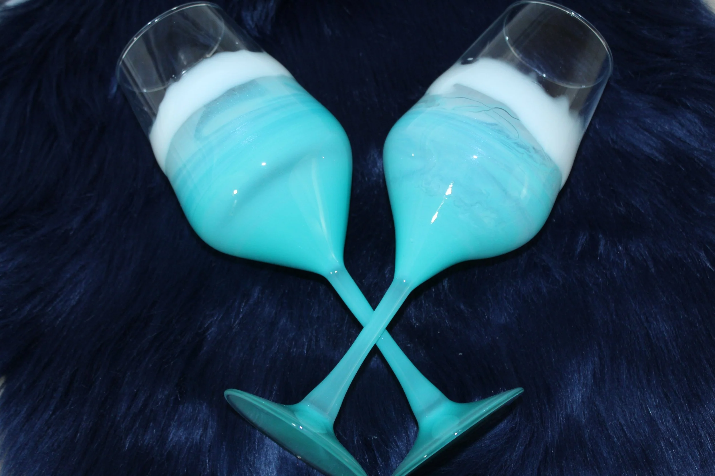 Ocean Wine Glasses - turquoise stem and base 4.JPG