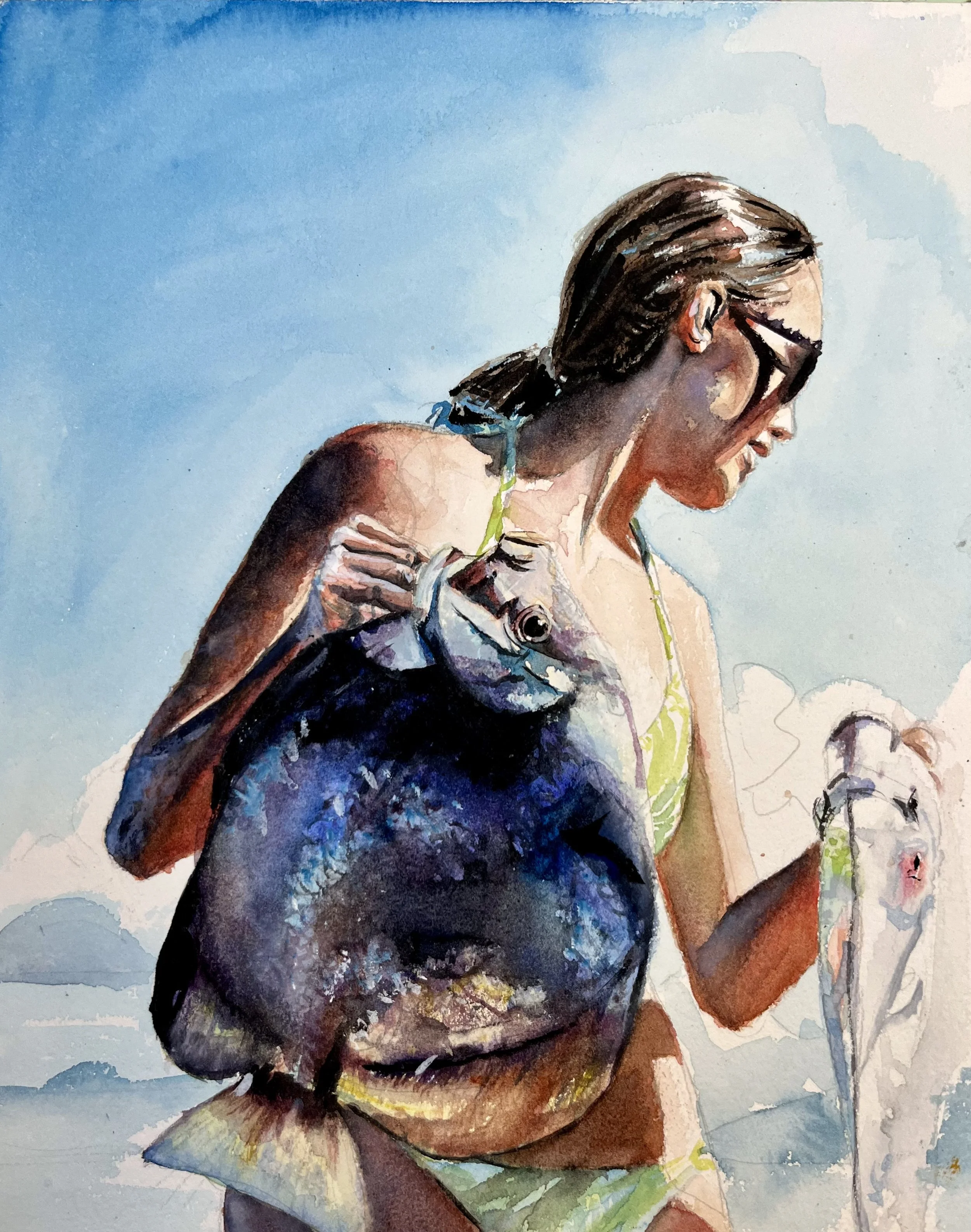 digigraphie d'aquarelle - Vague de chaleur