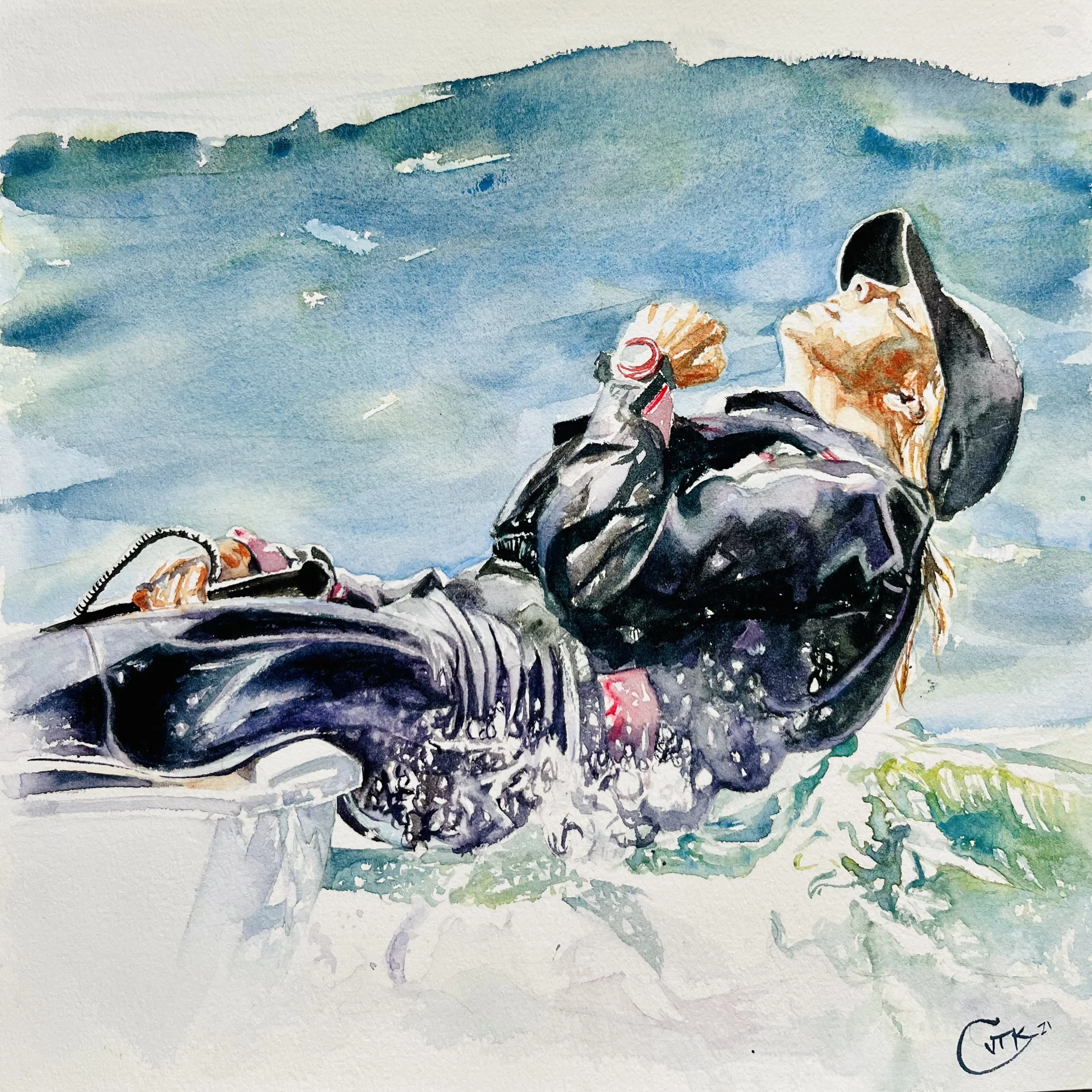 Digigraphie d'aquarelle - La rage de vaincre