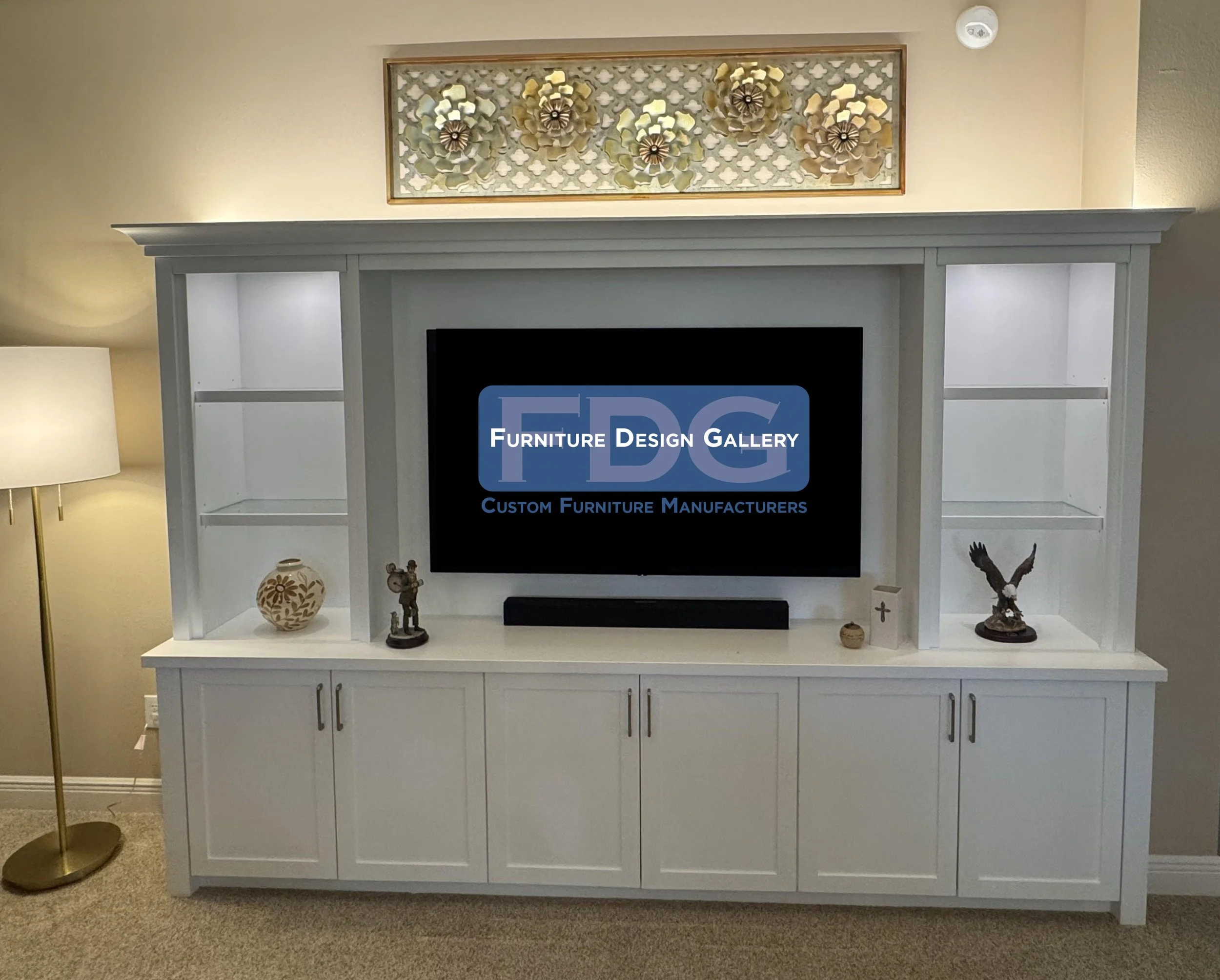 59. Upgrade your entertainment experience with a custom wall unit designed for both style and storage. Clean lines and integrated lighting make this piece the perfect focal point for any living room.