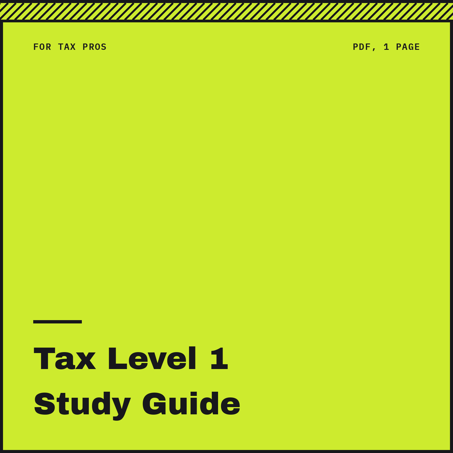 Tax Level 1 Study Guide