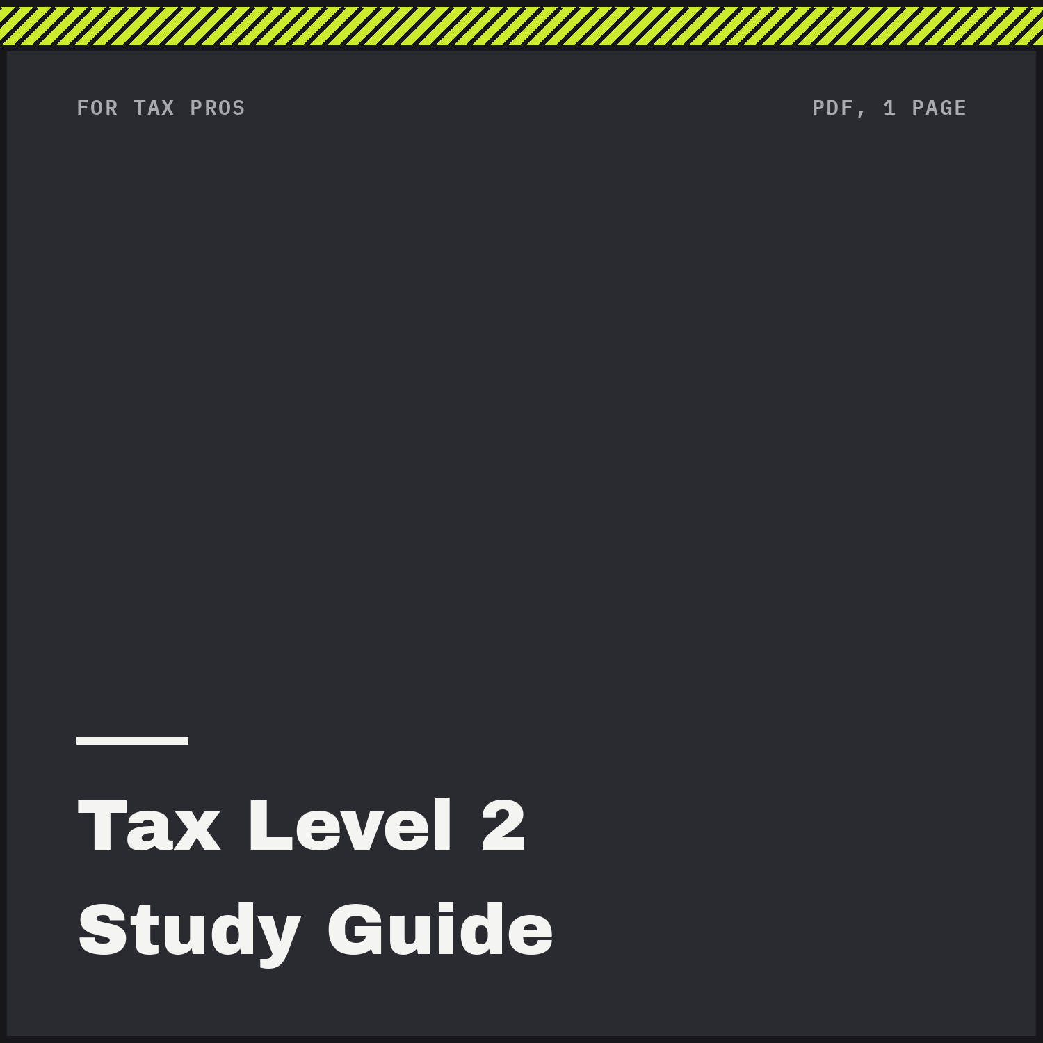 Tax Level 2 Study Guide