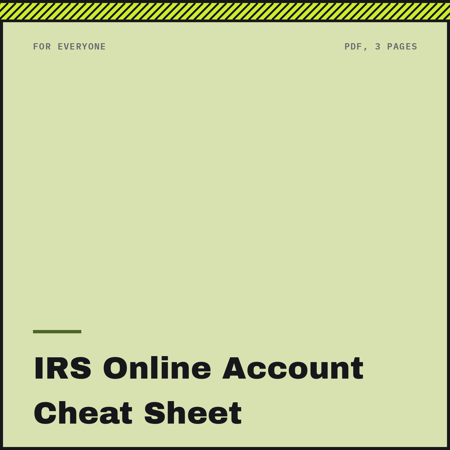 IRS Online Account Cheat Sheet
