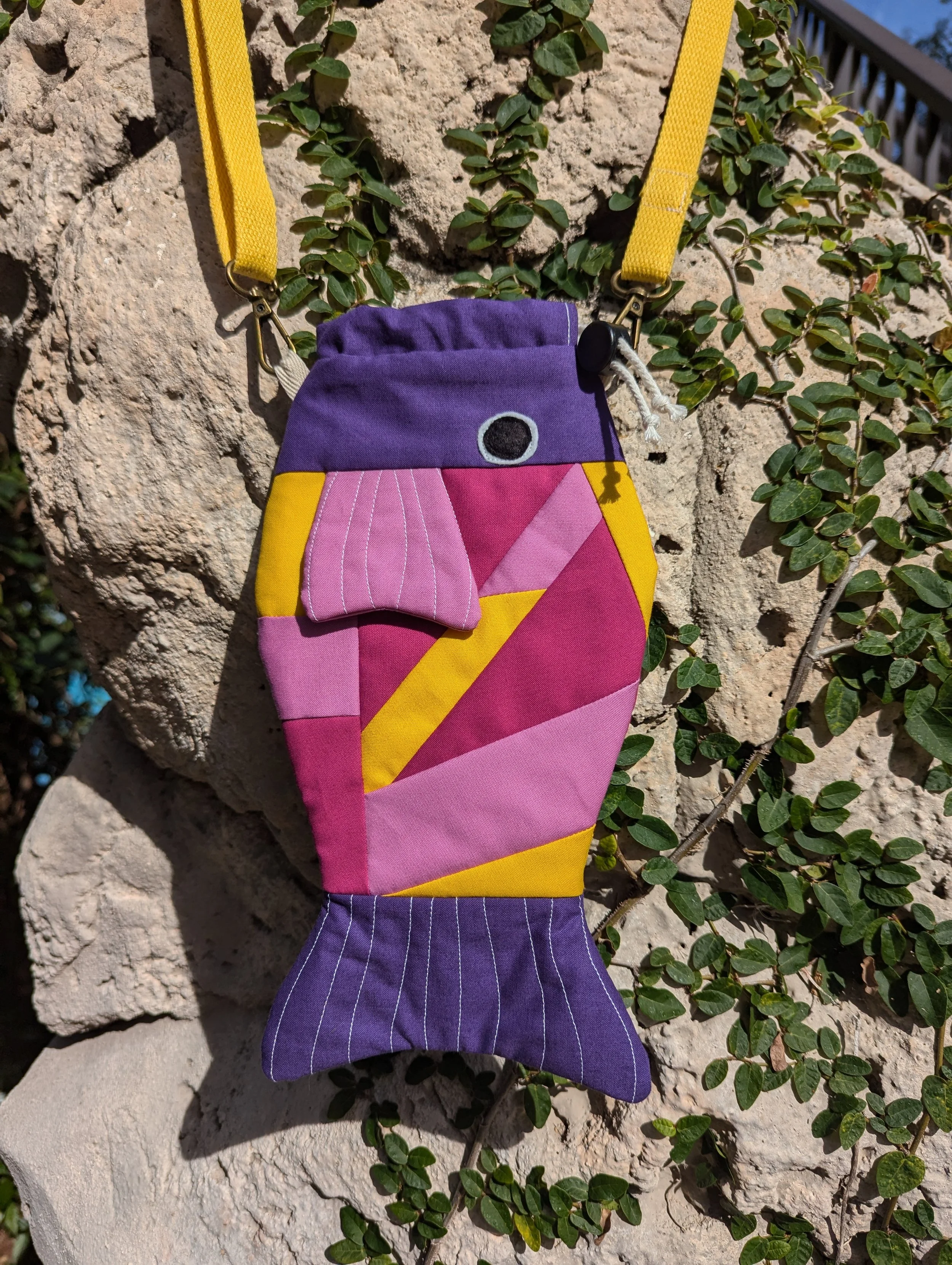 Purple and Yellow Fish Bag