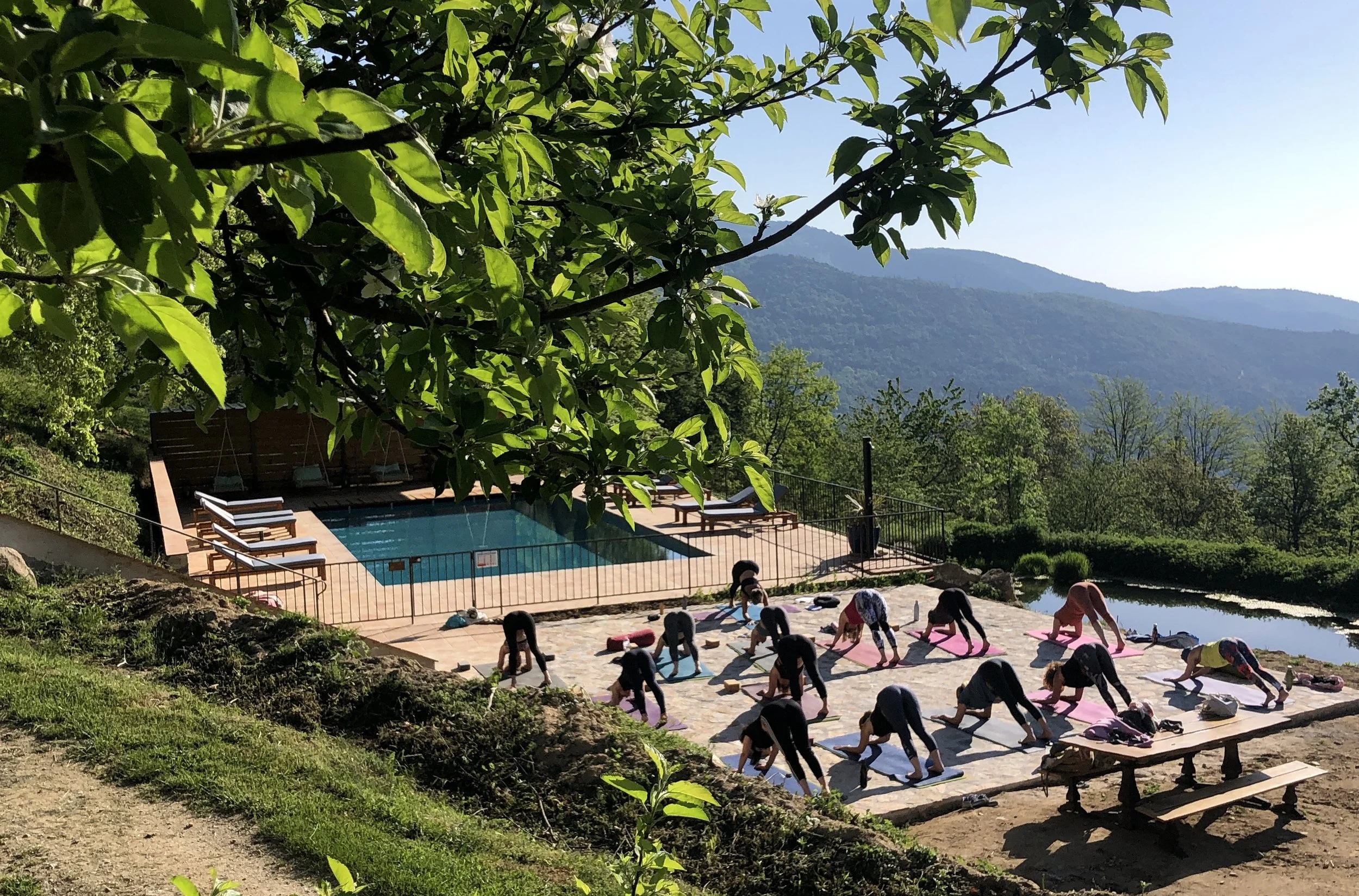 Yoga by the pool.JPG