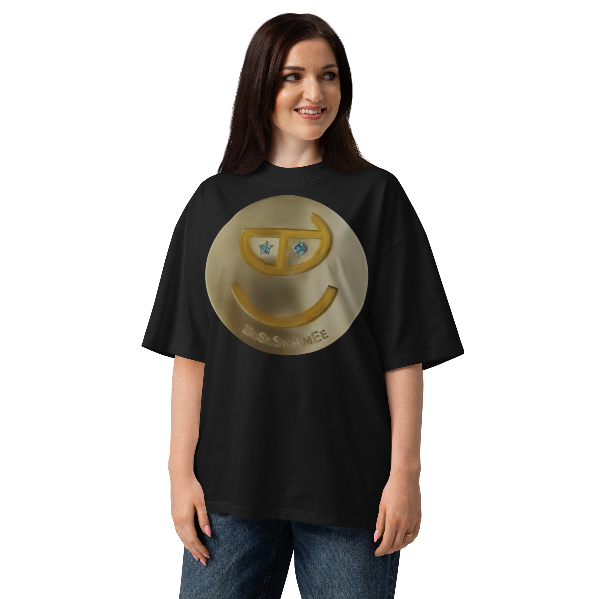 BoSsSwAmEe Huge Pendant Unisex organic oversized high neck t-shirt 2026