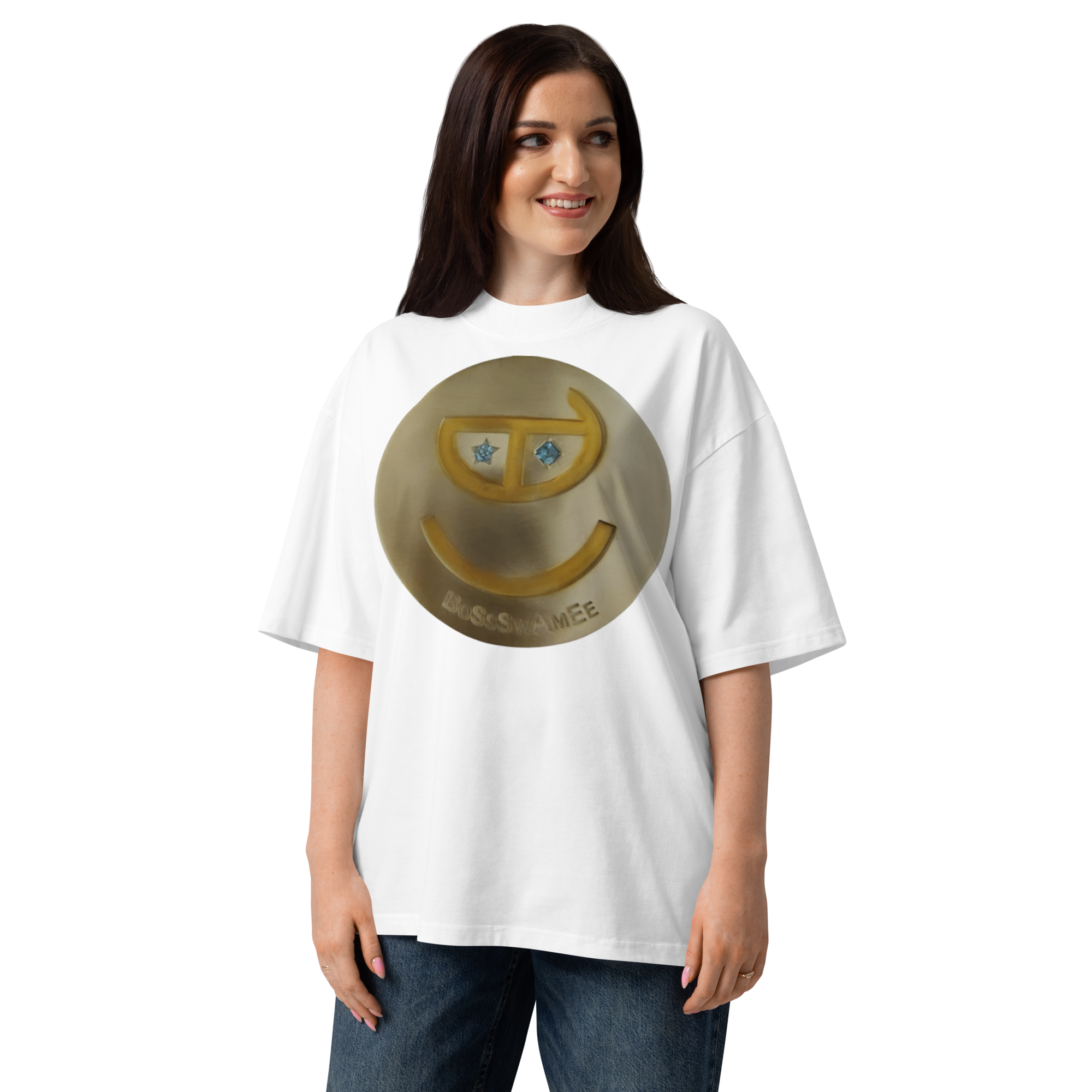 BoSsSwAmEe Huge Pendant Unisex organic oversized high neck t-shirt 2026
