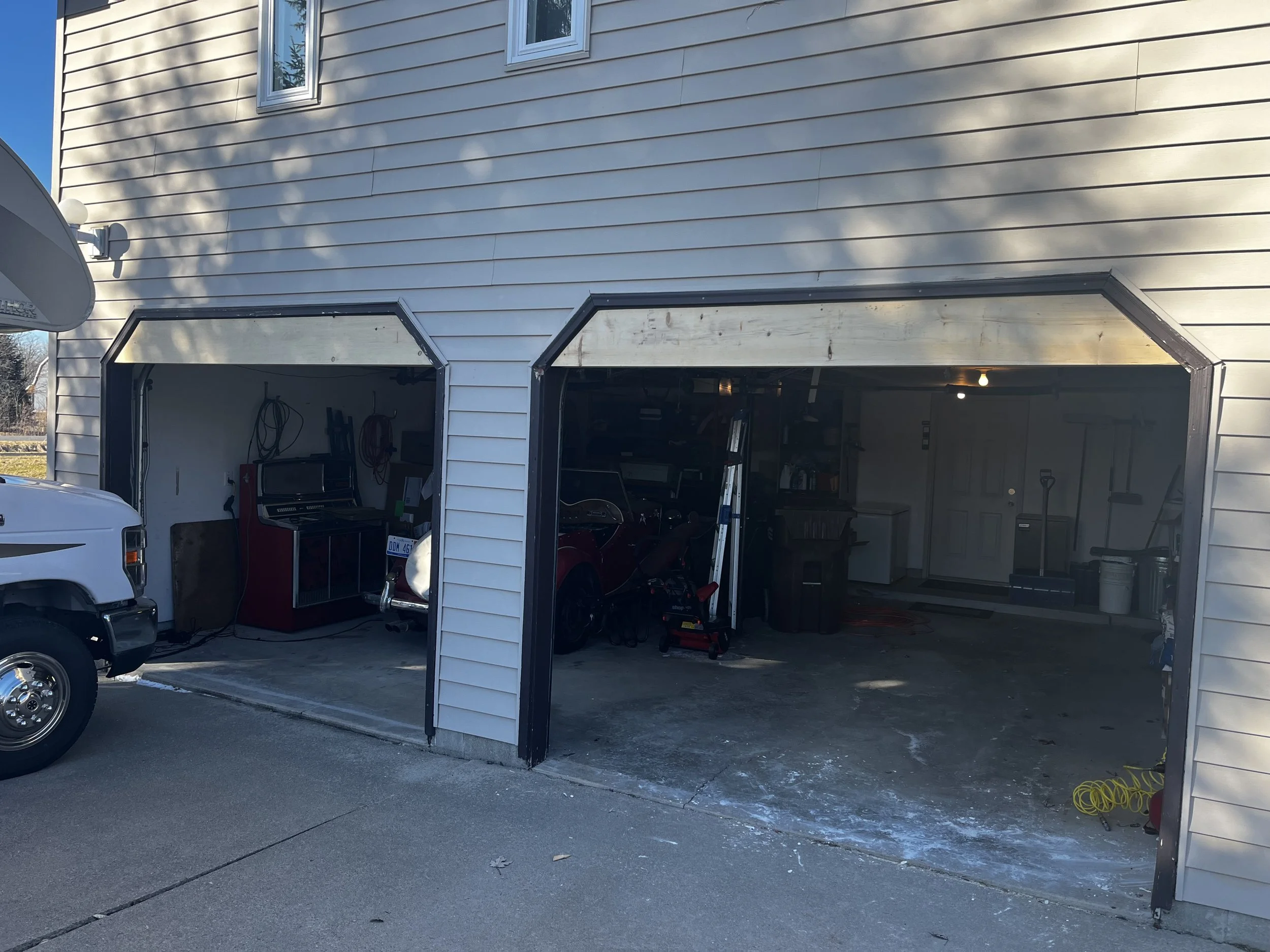 Custom Garage Door Header Framing in Midland, Michigan by Lowe Maintenance LLC