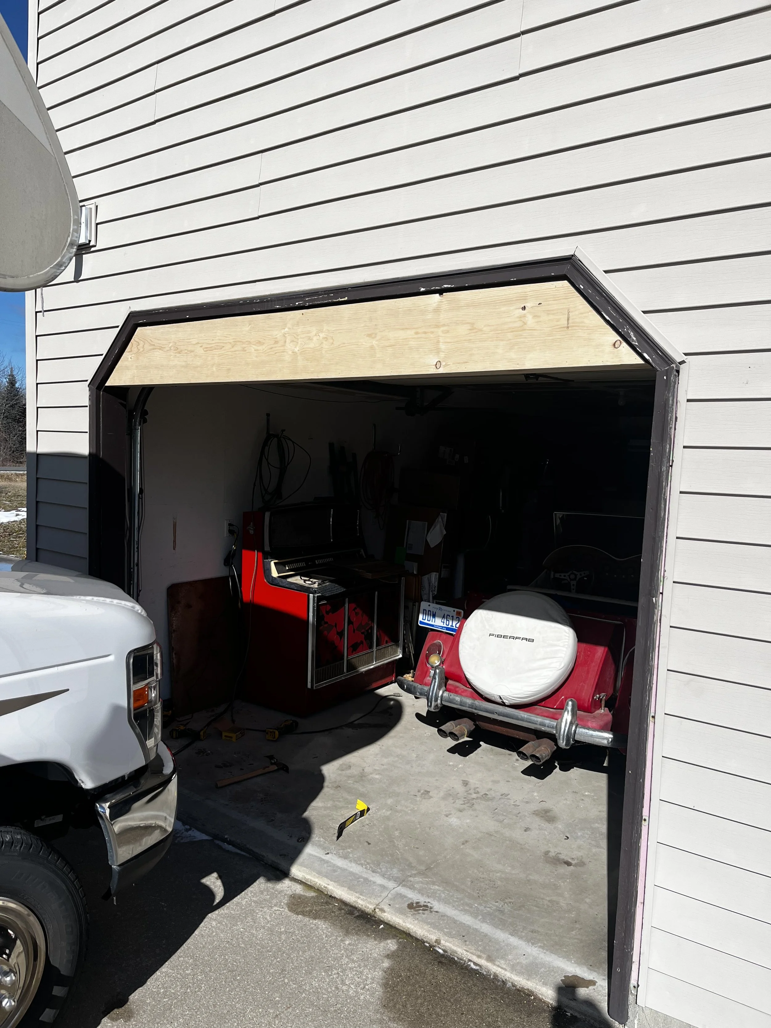 Custom Garage Door Header Framing in Midland, Michigan by Lowe Maintenance LLC