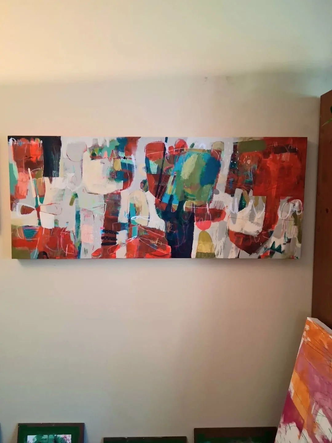 An imaginary garden fresh from the easel✨️ - 20&quot;&times;48&quot; - acrylique on canvas

Flowers and floral motifs have been popping up on the canvas.  I guest my subconscious brings that gardening passion in my art!

The beauty of creating intuit