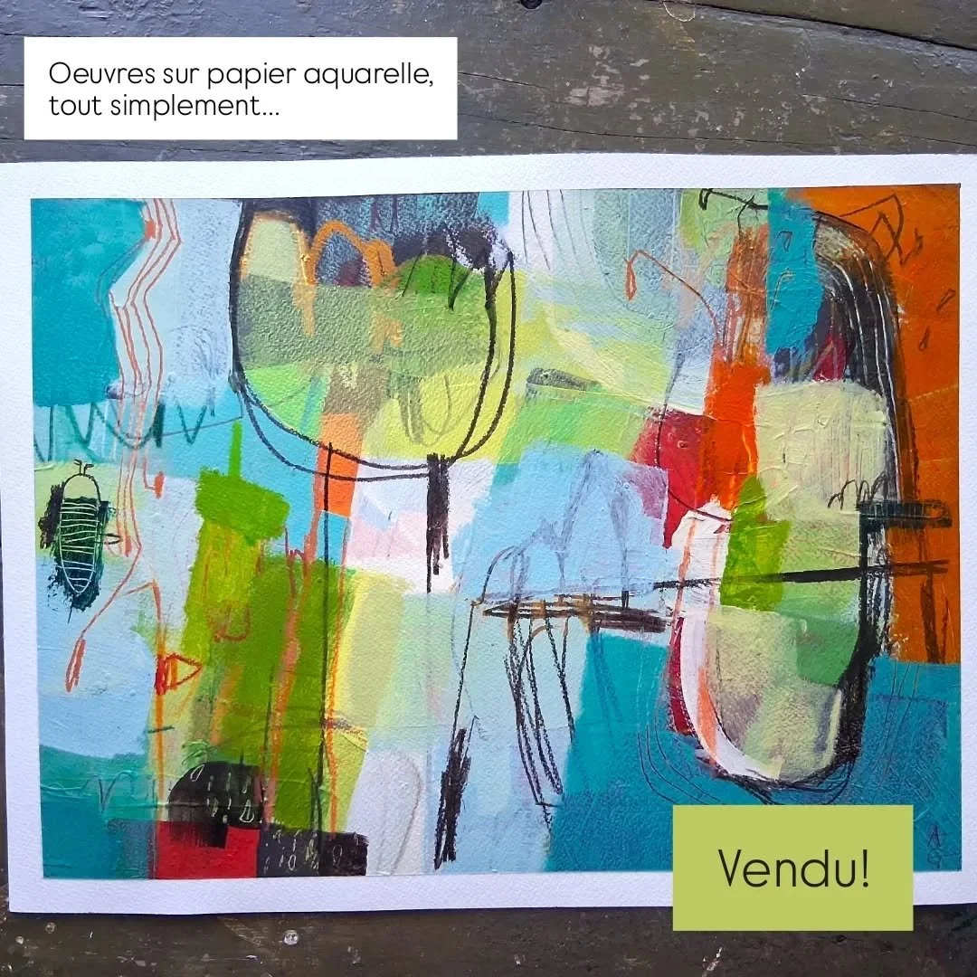 Le public a parl&eacute;.
Mes oeuvres sur papier ont connect&eacute; avec les visiteurs du Rendez-vous Arts Sutton.  L'&eacute;nergie, les couleurs et le dynamisme de ces images ont attir&eacute;s les acheteurs.

Je m'y attendais pas du tout.
Je suis