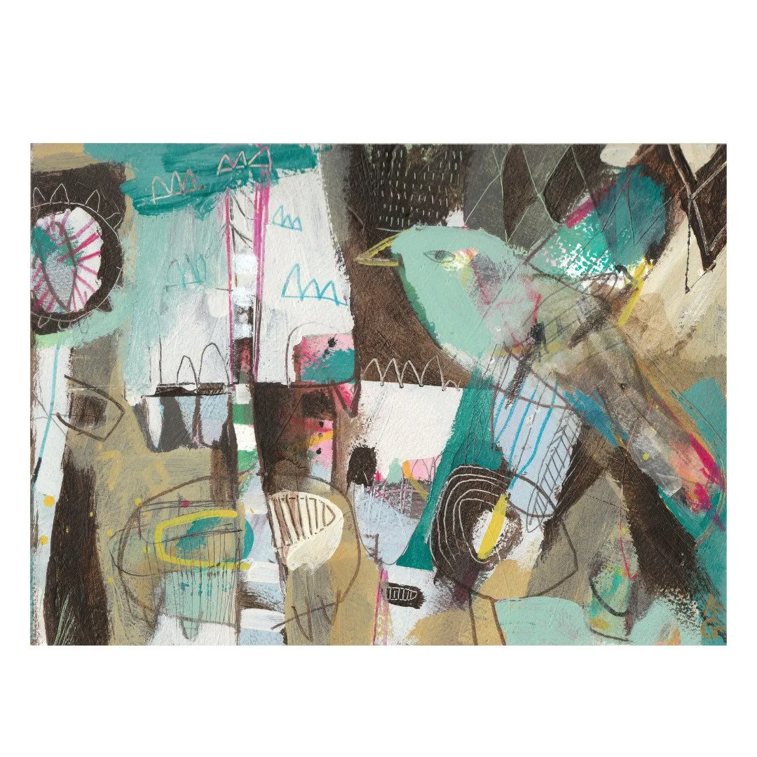 Freedom.
There's more freedom for me when I create on paper. The stakes are lower. That gives me more freedom to explore the mark making and I play and experiment more with colors.

And without the pressure to create something beautiful, I create... 