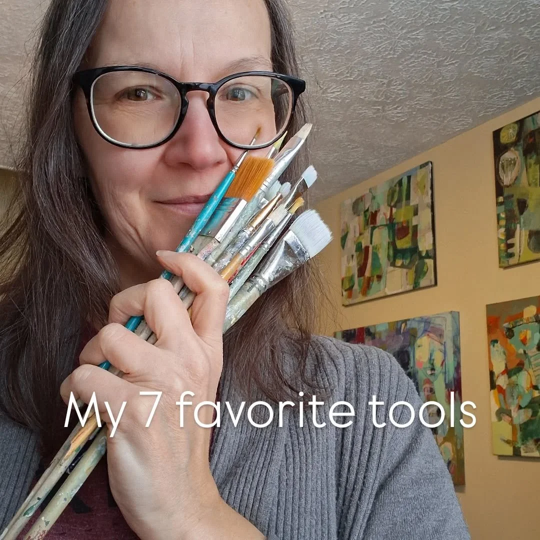 My 7 favorite tools

1&bull;Paintbrushes: different bristles for different effects, everyone can contribute

2&bull;Bamboo skewers for sgraffito

3&bull;Comb for fine lines and cool textures

4&bull;Paint scraper for literally scaping paint

5&bull;S