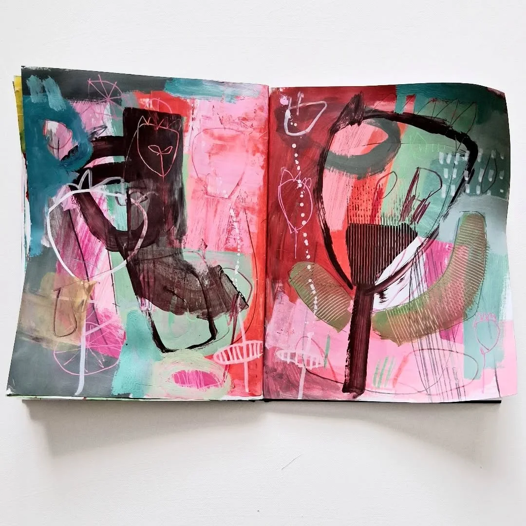 M'amuser &agrave; faire n'importe quoi dans mon sketchbook.

Le but?
Laisser place &agrave; la spontan&eacute;it&eacute; et au l&acirc;cher-prise.

C&rsquo;est peut-&ecirc;tre beau ou laid.
C&rsquo;est un r&eacute;chauffement.
C&rsquo;est entra&icirc