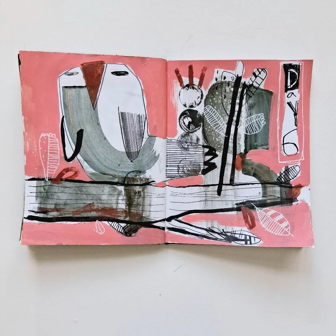 Sketchbook challenge day 6

Mon art abstrait est beaucoup influenc&eacute; par le design graphique des ann&eacute;es 50. 

J'aime beaucoup la periode mid-century: les livres pour enfants cool, les pochettes de disques jazz cool, le graphisme cool, le