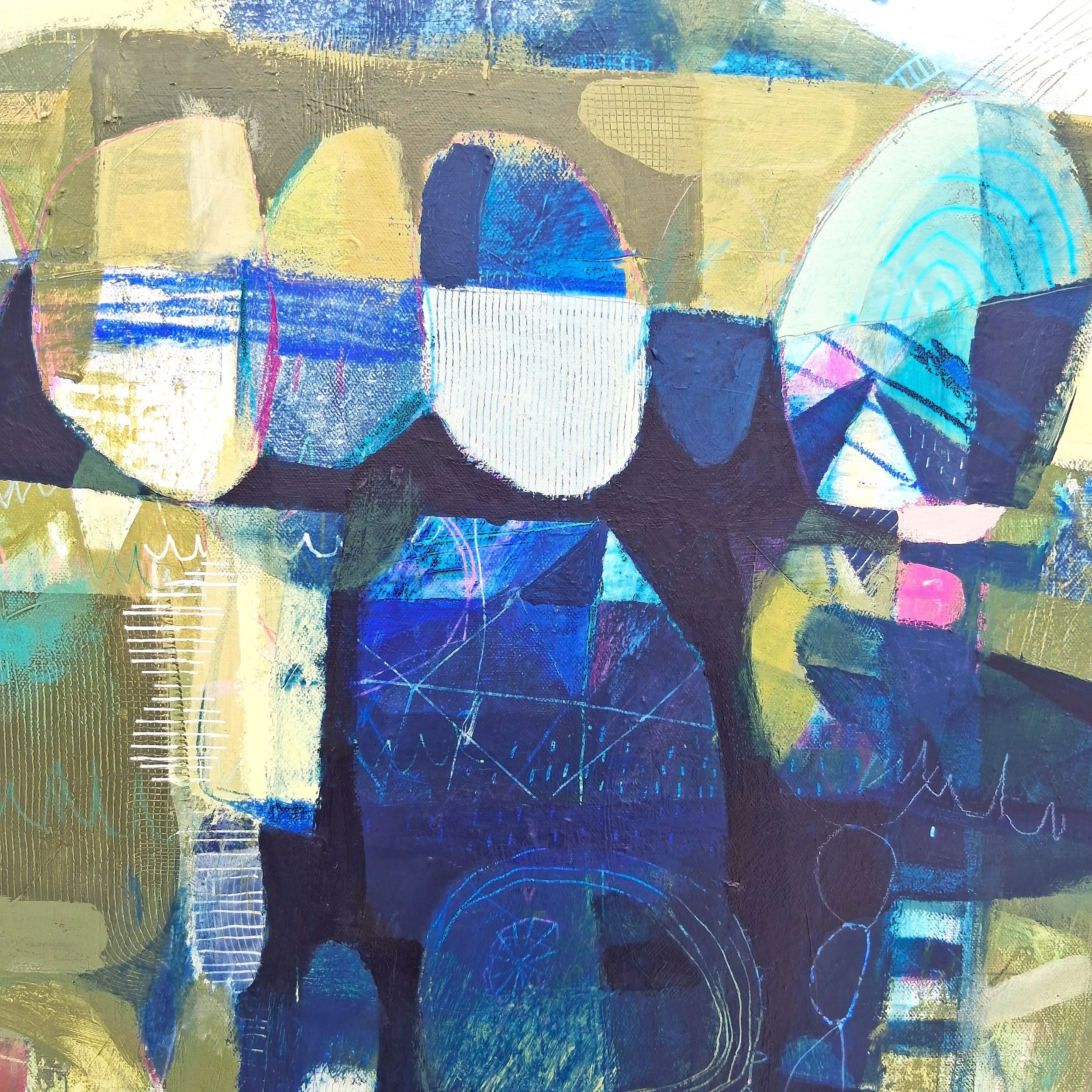 Anik Gagnon Art-Le jardin intime-abstract artwork-navy blue-detail002.jpg