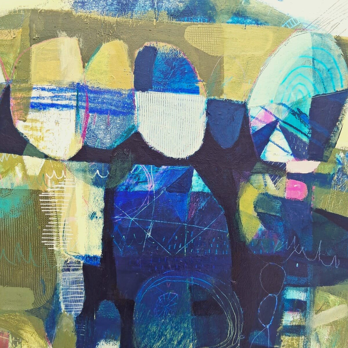 Anik Gagnon Art-Le jardin intime-abstract artwork-navy blue-detail002 v2.jpg