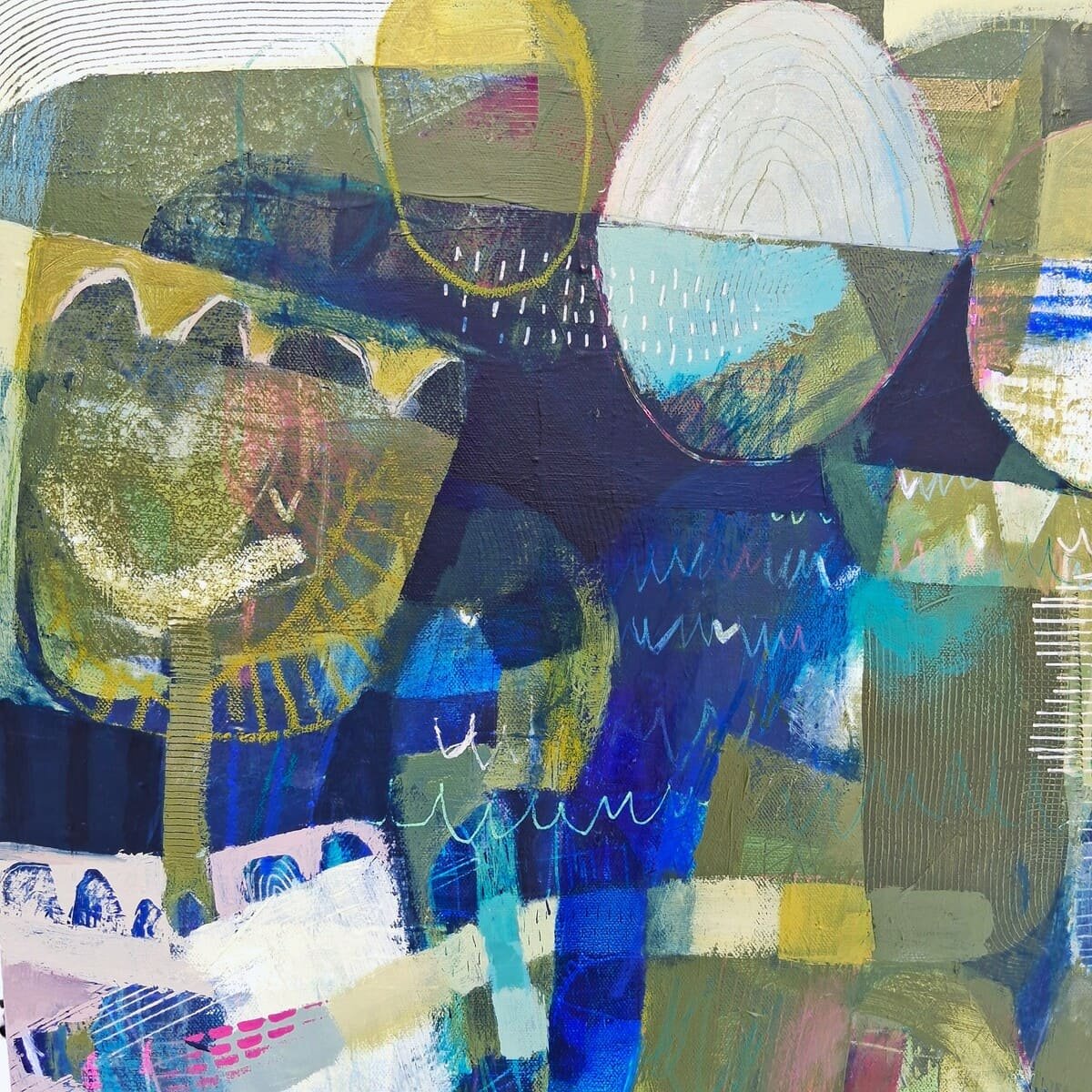 Anik Gagnon Art-Le jardin intime-abstract artwork-navy blue-detail001 v2.jpg