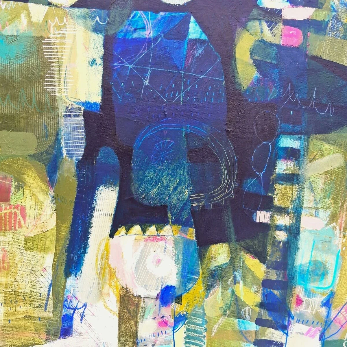 Anik Gagnon Art-Le jardin intime-abstract artwork-navy blue-detail003 v2.jpg