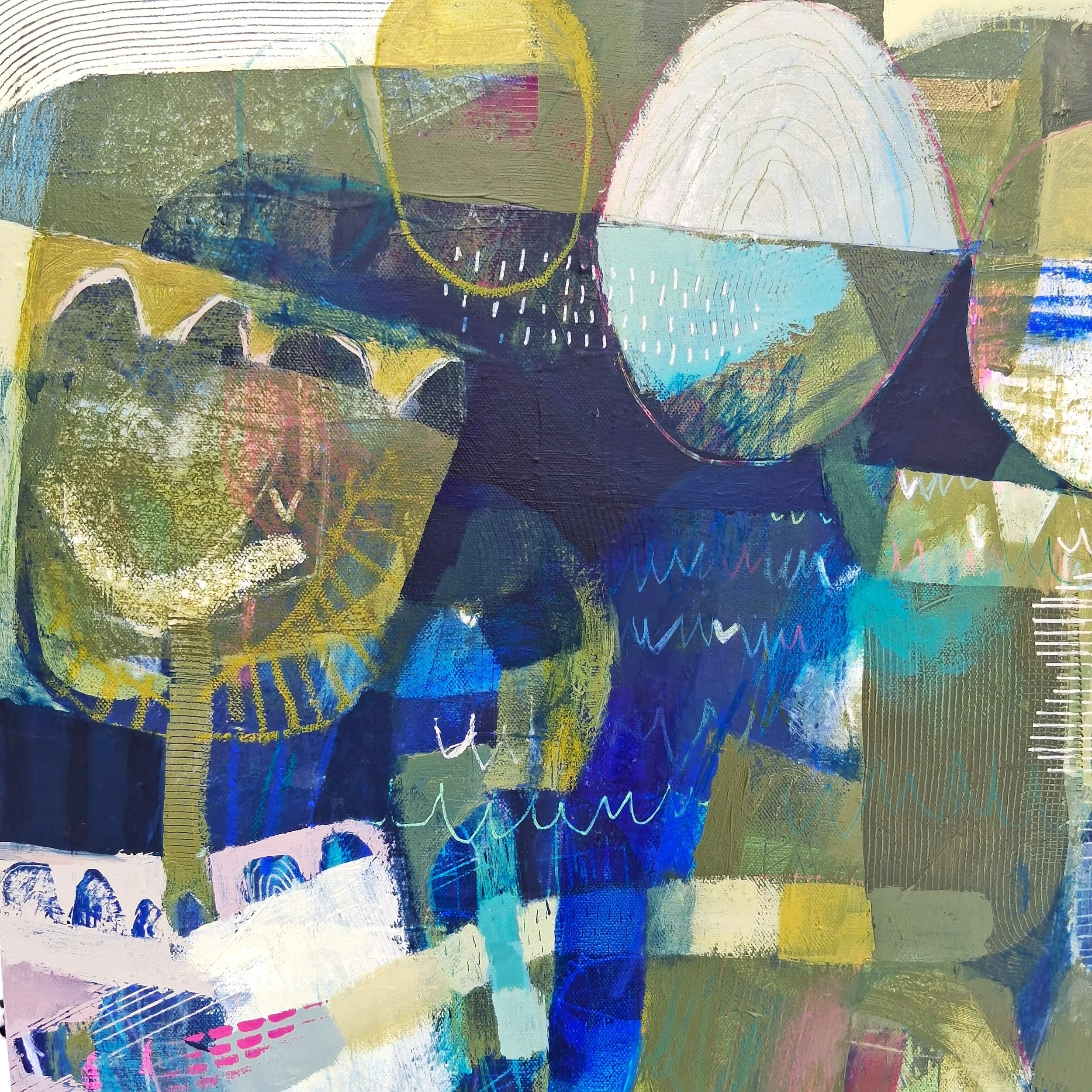 Anik Gagnon Art-Le jardin intime-abstract artwork-navy blue-detail001.jpg