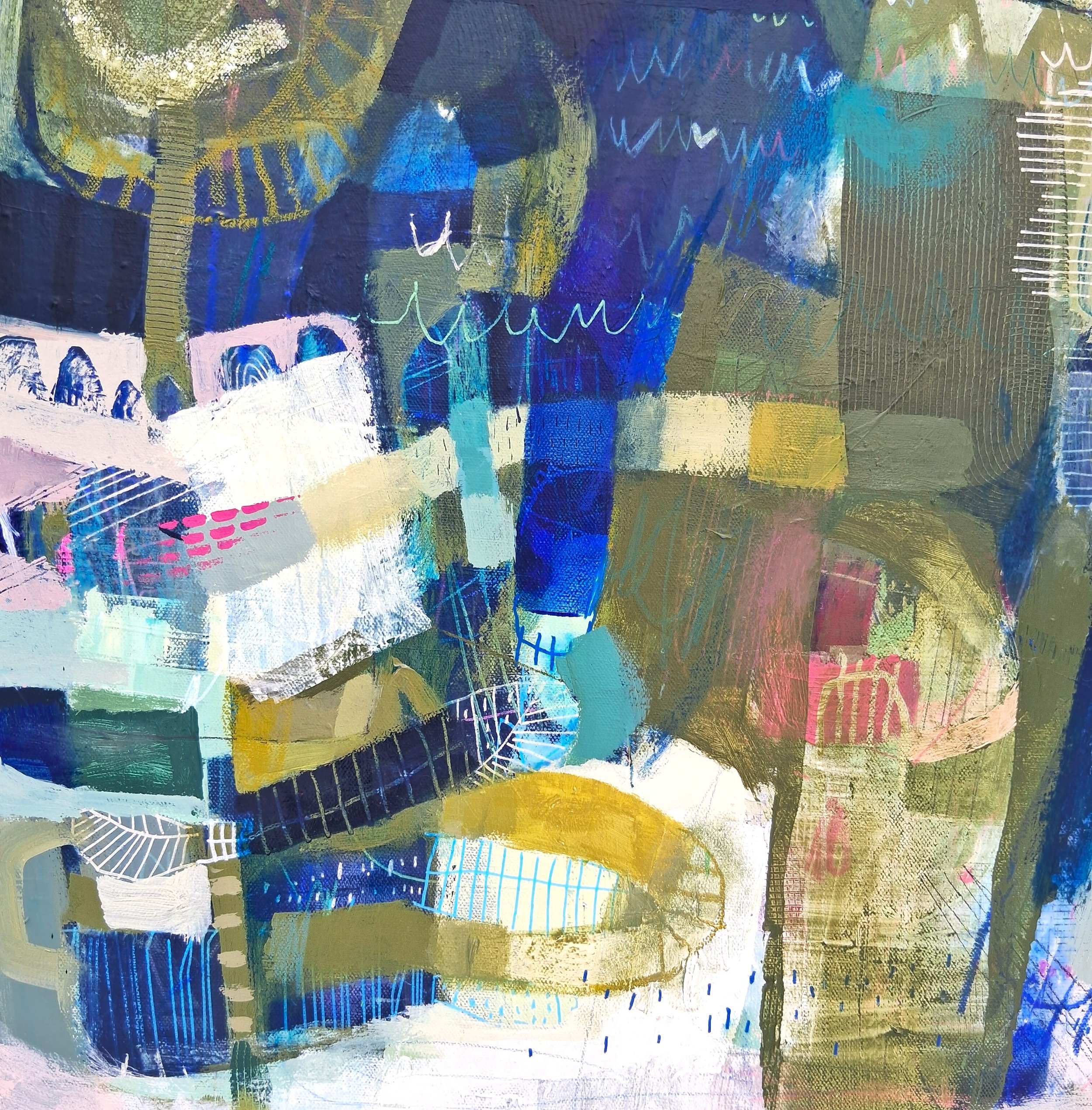 Anik Gagnon Art-Le jardin intime-abstract artwork-navy blue-detail004.jpg