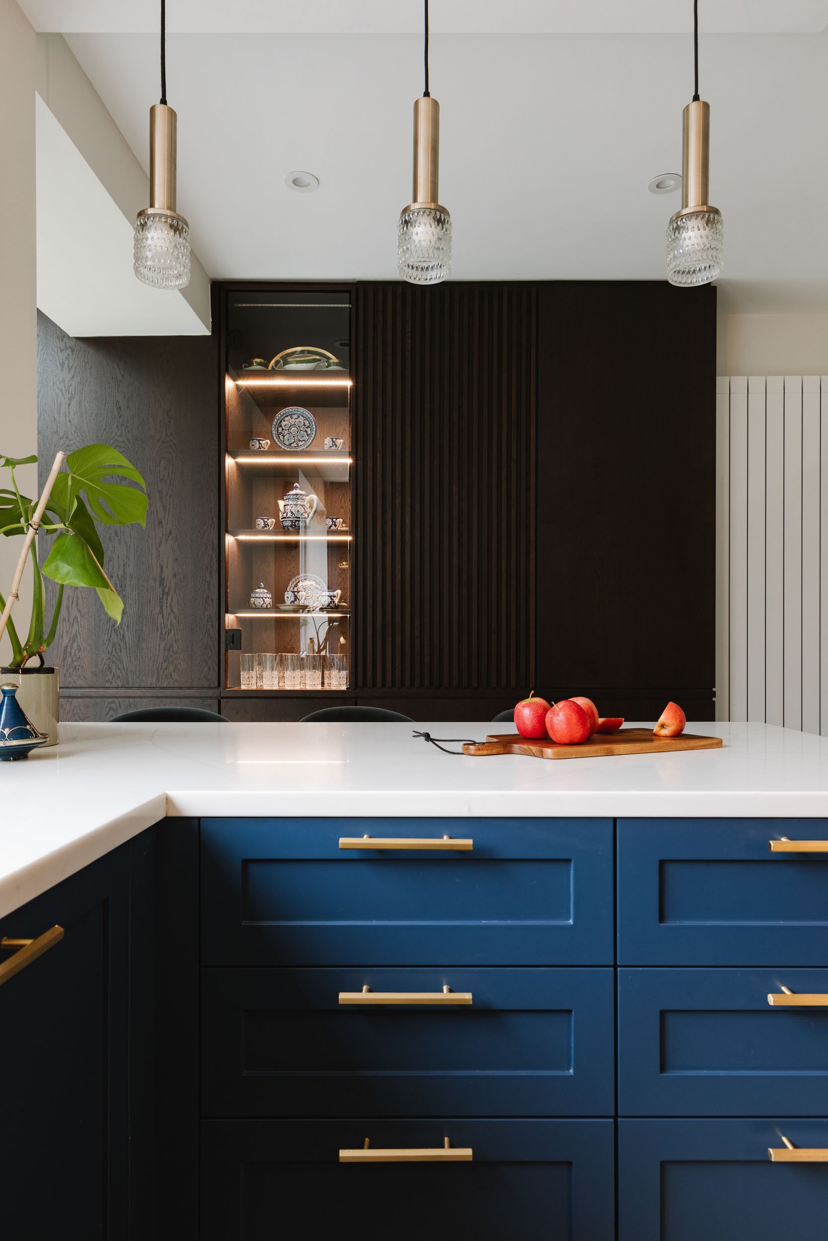 Custom wood kitchen and stone countertop