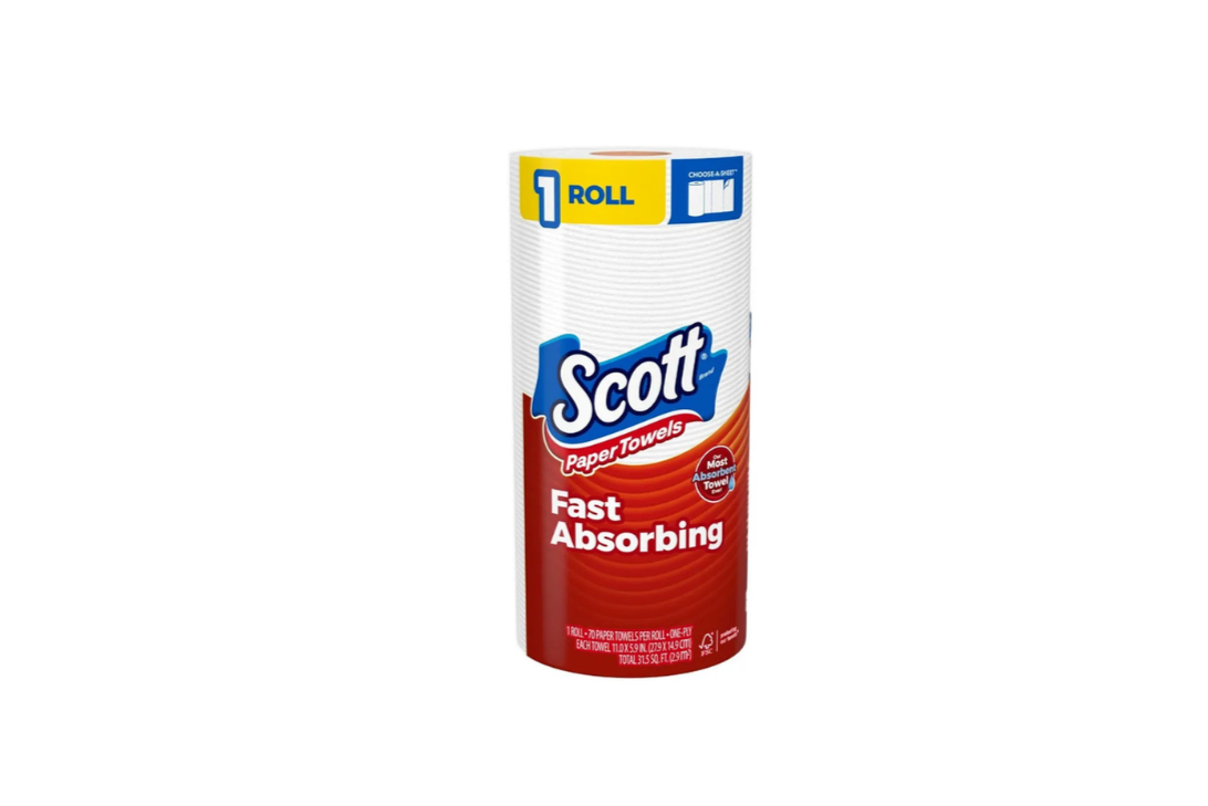 Scott Paper Towels – Choose-A-Sheet, 1 Roll (70 Sheets)  Strong, absorbent, and versatile for every mess