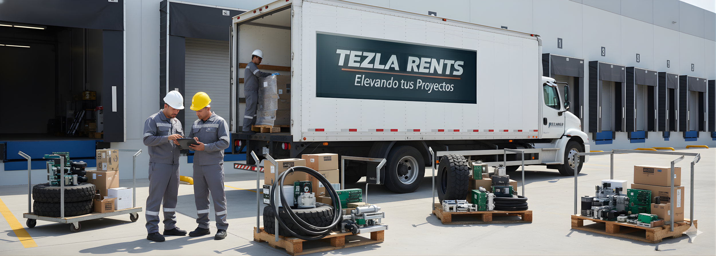 Logística y despacho de manlifts a nivel nacional en Ecuador. Servicio de alquiler y transporte de elevadores de personas con cobertura en las 24 provincias. Soporte técnico en sitio para marcas JLG, Genie y Haulotte - TEZLA RENTS.